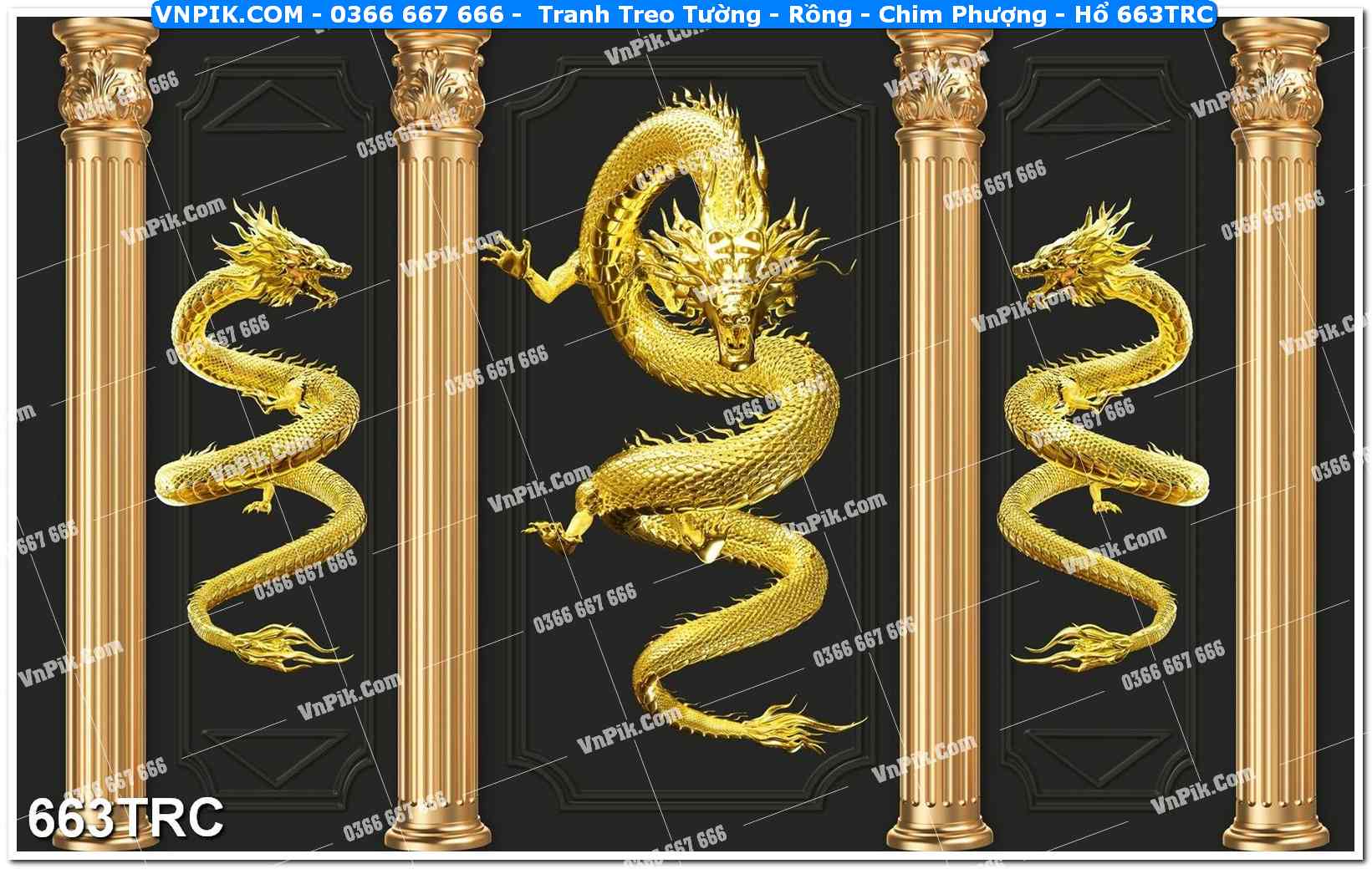 Tranh Treo Tường – Rồng – Chim Phượng – Hổ 663TRC