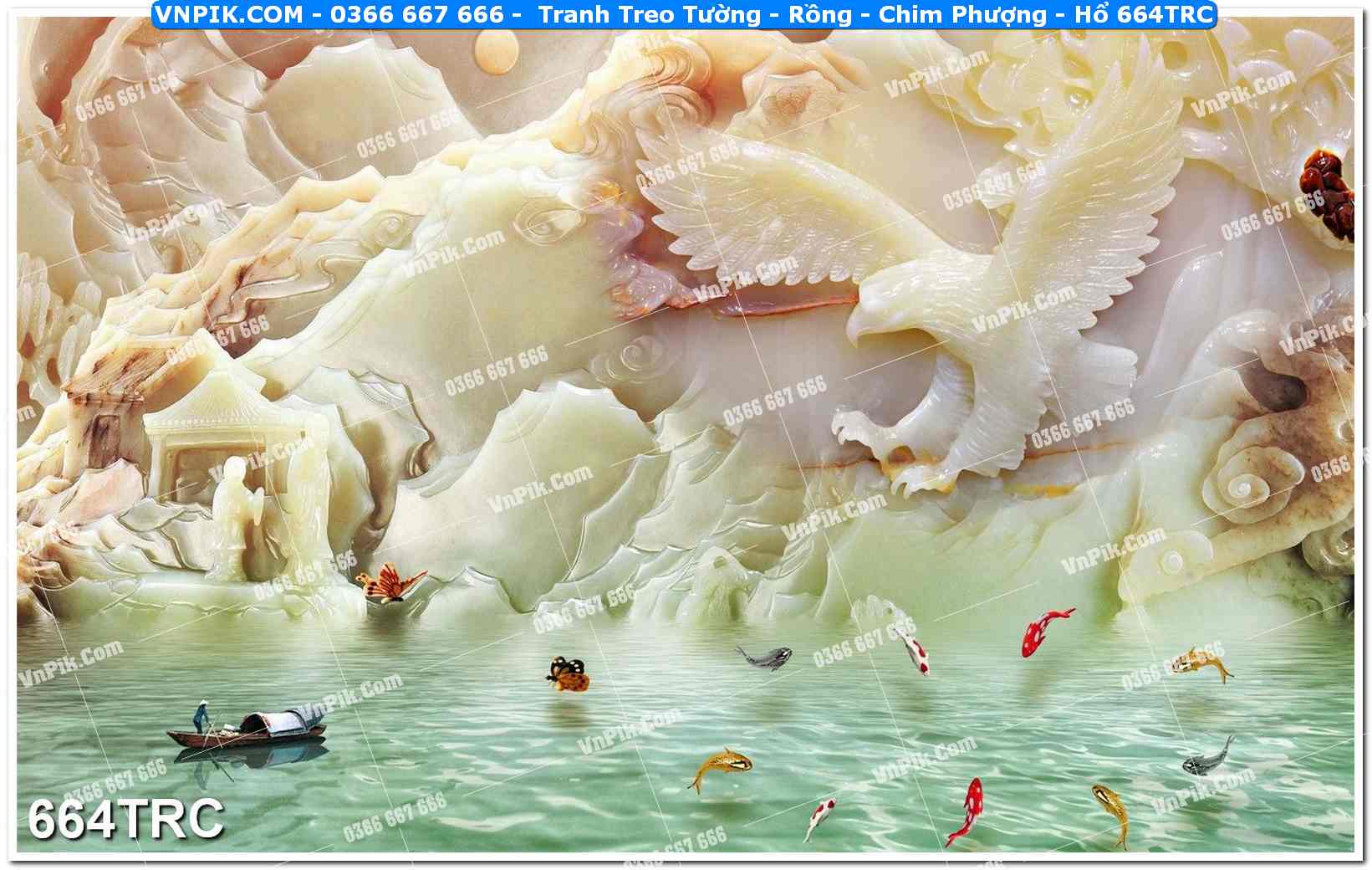 Tranh Treo Tường – Rồng – Chim Phượng – Hổ 664TRC