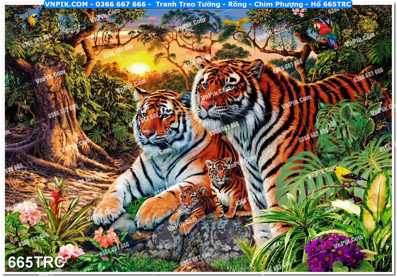 Tranh Treo Tường – Rồng – Chim Phượng – Hổ 665TRC