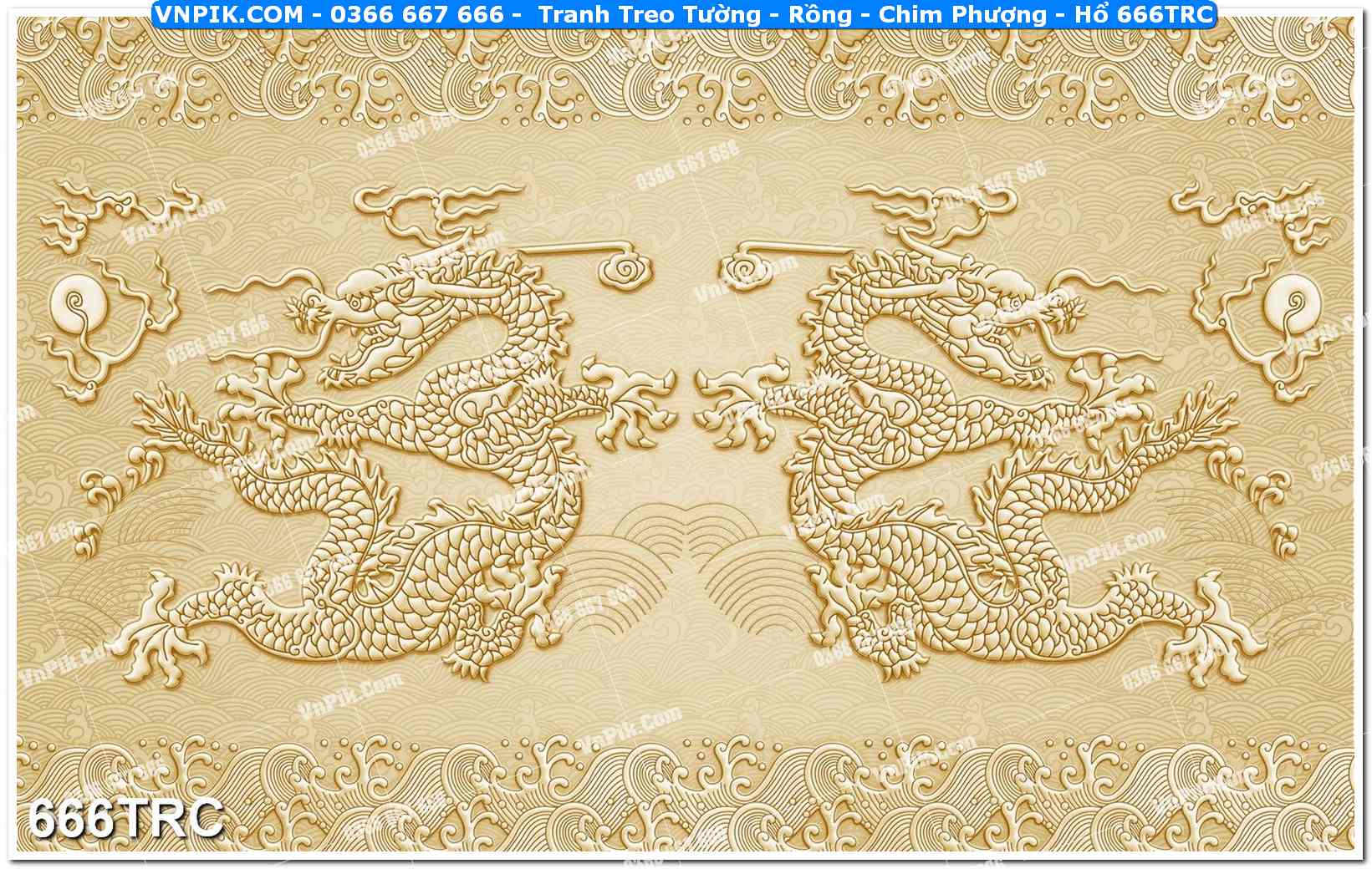 Tranh Treo Tường – Rồng – Chim Phượng – Hổ 666TRC