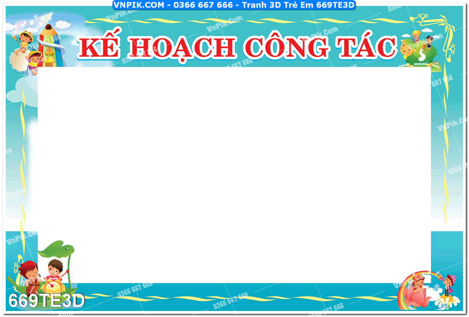 Tranh 3D Trẻ Em 669TE3D