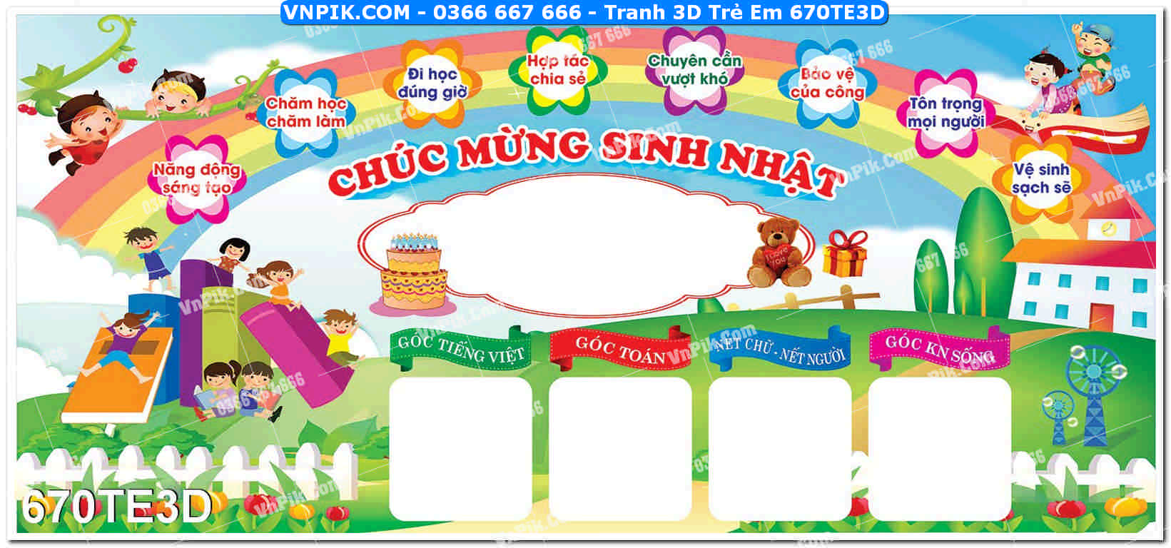 Tranh 3D Trẻ Em 670TE3D