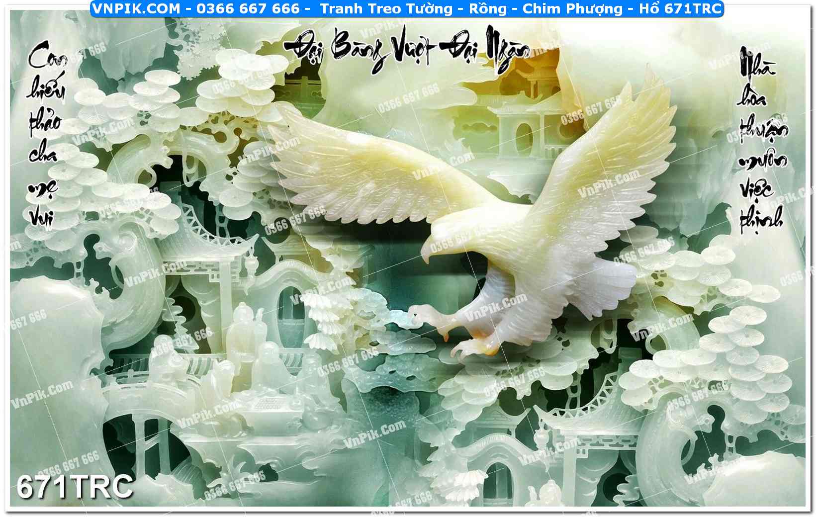 Tranh Treo Tường – Rồng – Chim Phượng – Hổ 671TRC