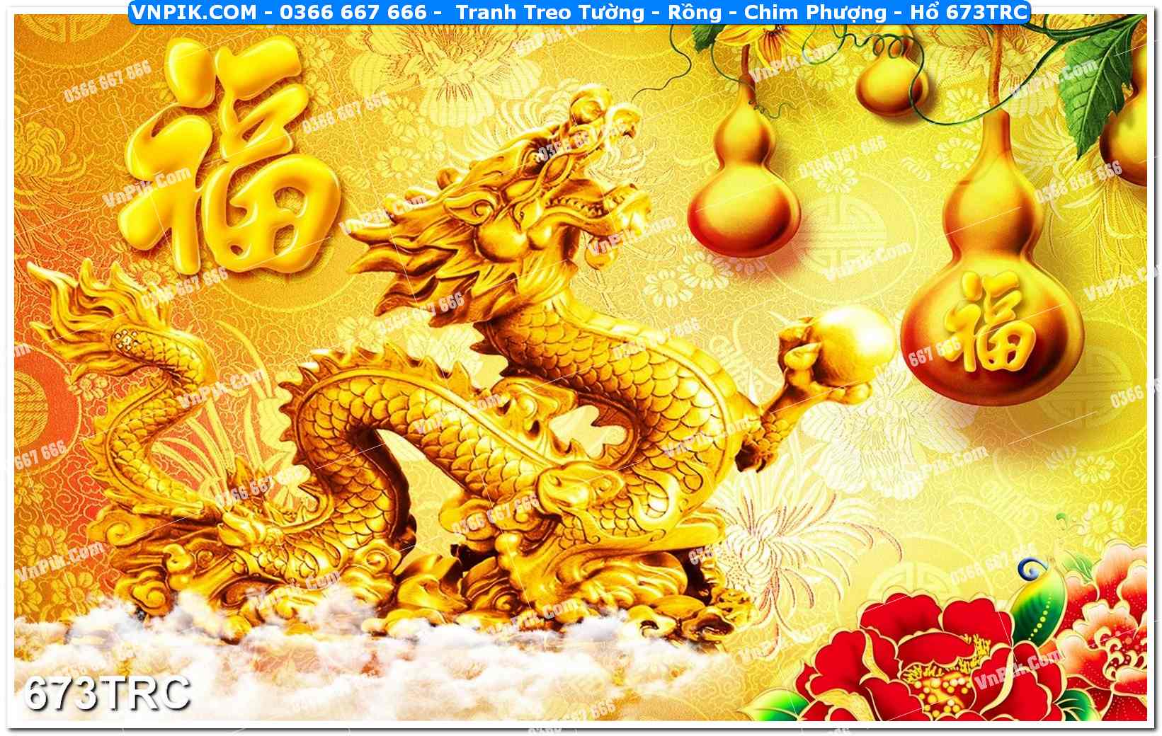 Tranh Treo Tường – Rồng – Chim Phượng – Hổ 673TRC