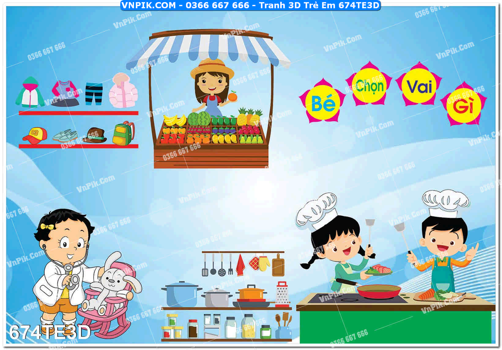 Tranh 3D Trẻ Em 674TE3D