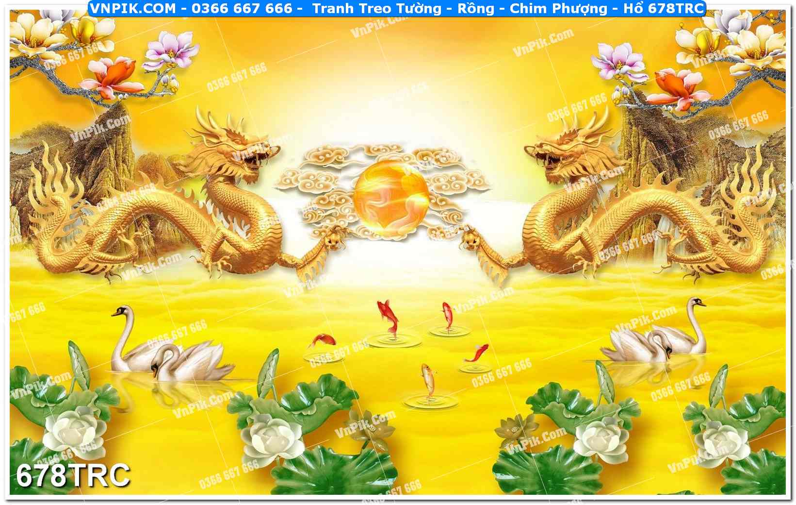 Tranh Treo Tường – Rồng – Chim Phượng – Hổ 678TRC