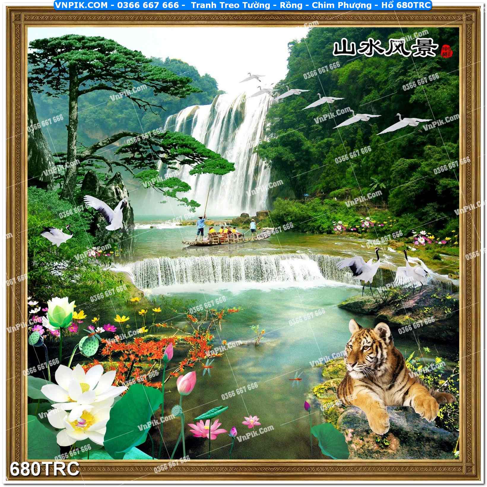 Tranh Treo Tường – Rồng – Chim Phượng – Hổ 680TRC