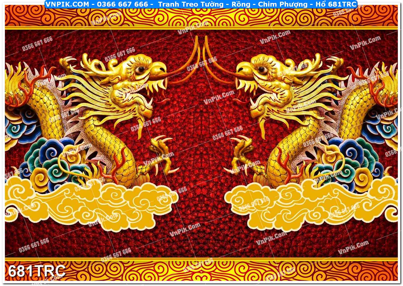 Tranh Treo Tường – Rồng – Chim Phượng – Hổ 681TRC