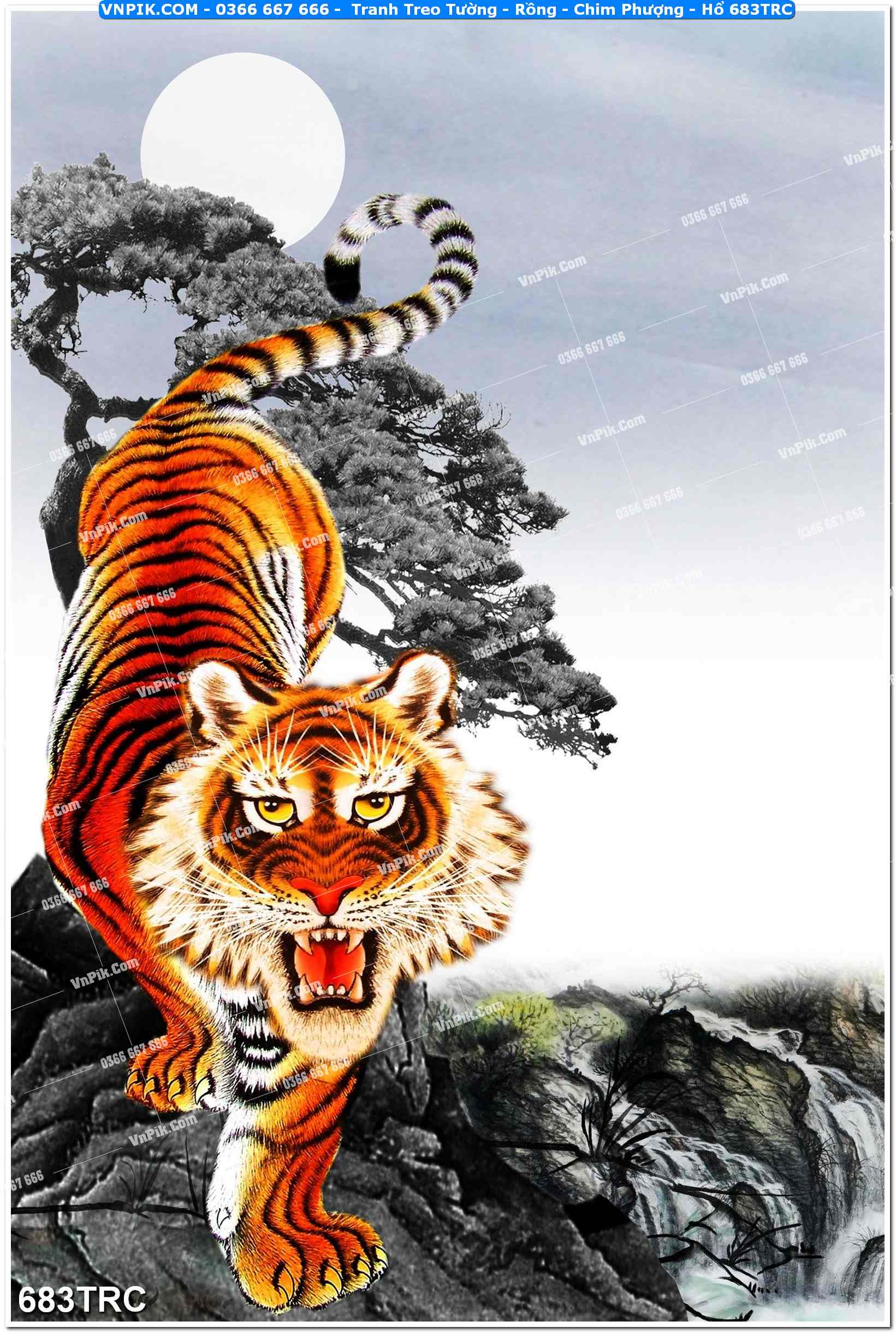 Tranh Treo Tường – Rồng – Chim Phượng – Hổ 683TRC