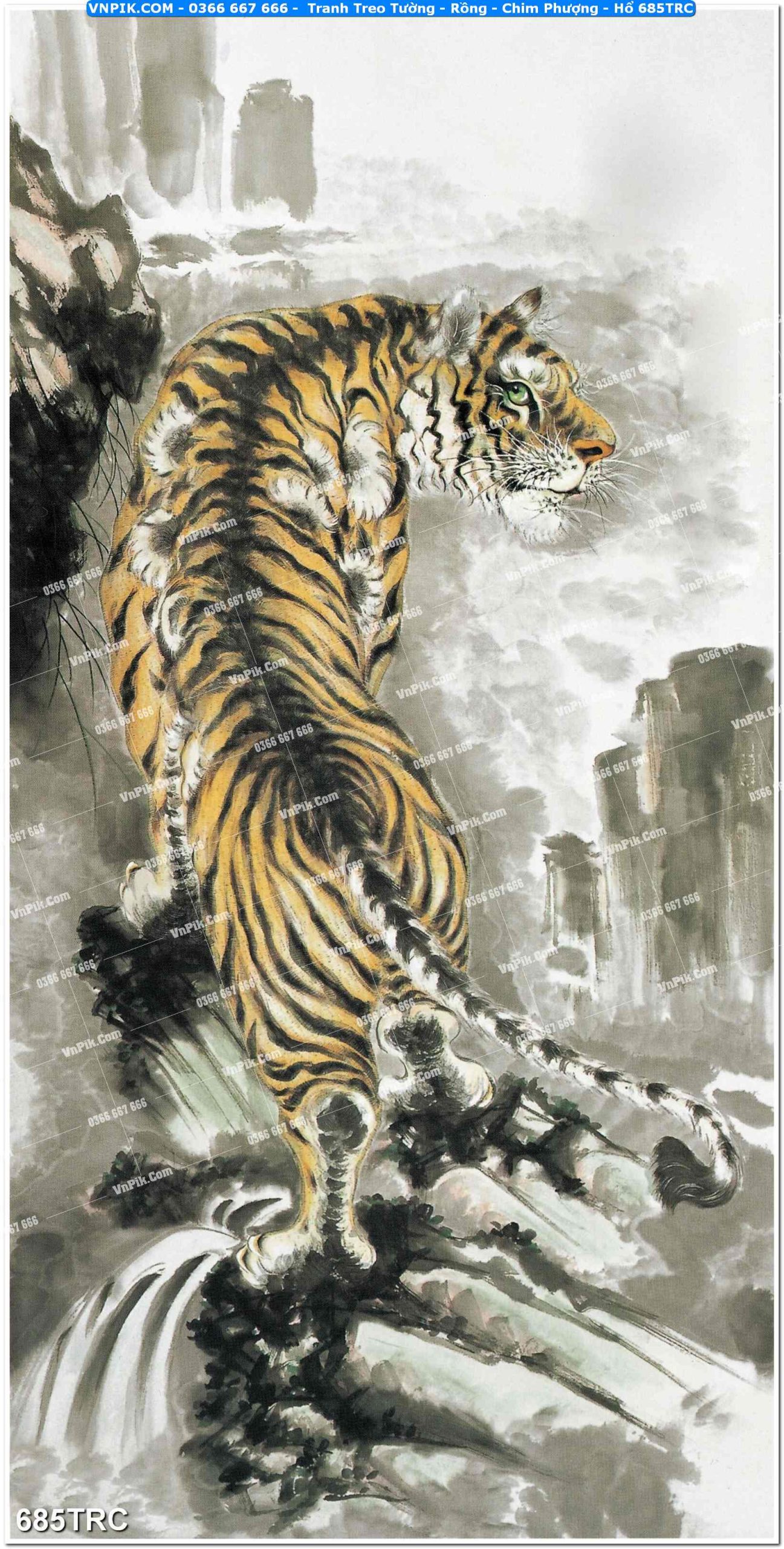 Tranh Treo Tường – Rồng – Chim Phượng – Hổ 685TRC