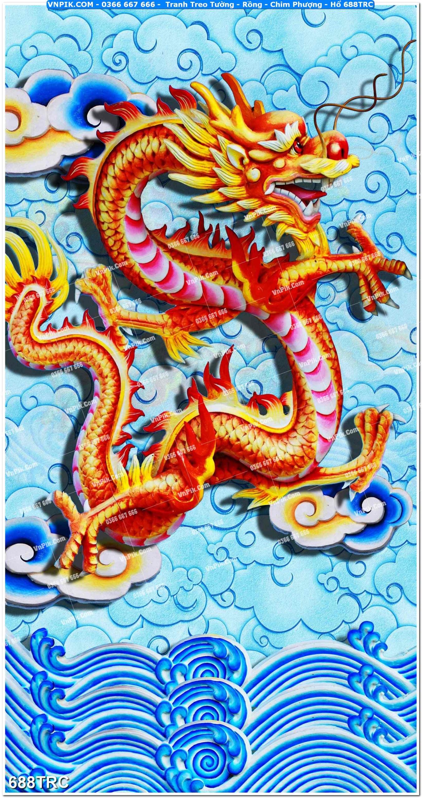 Tranh Treo Tường – Rồng – Chim Phượng – Hổ 688TRC