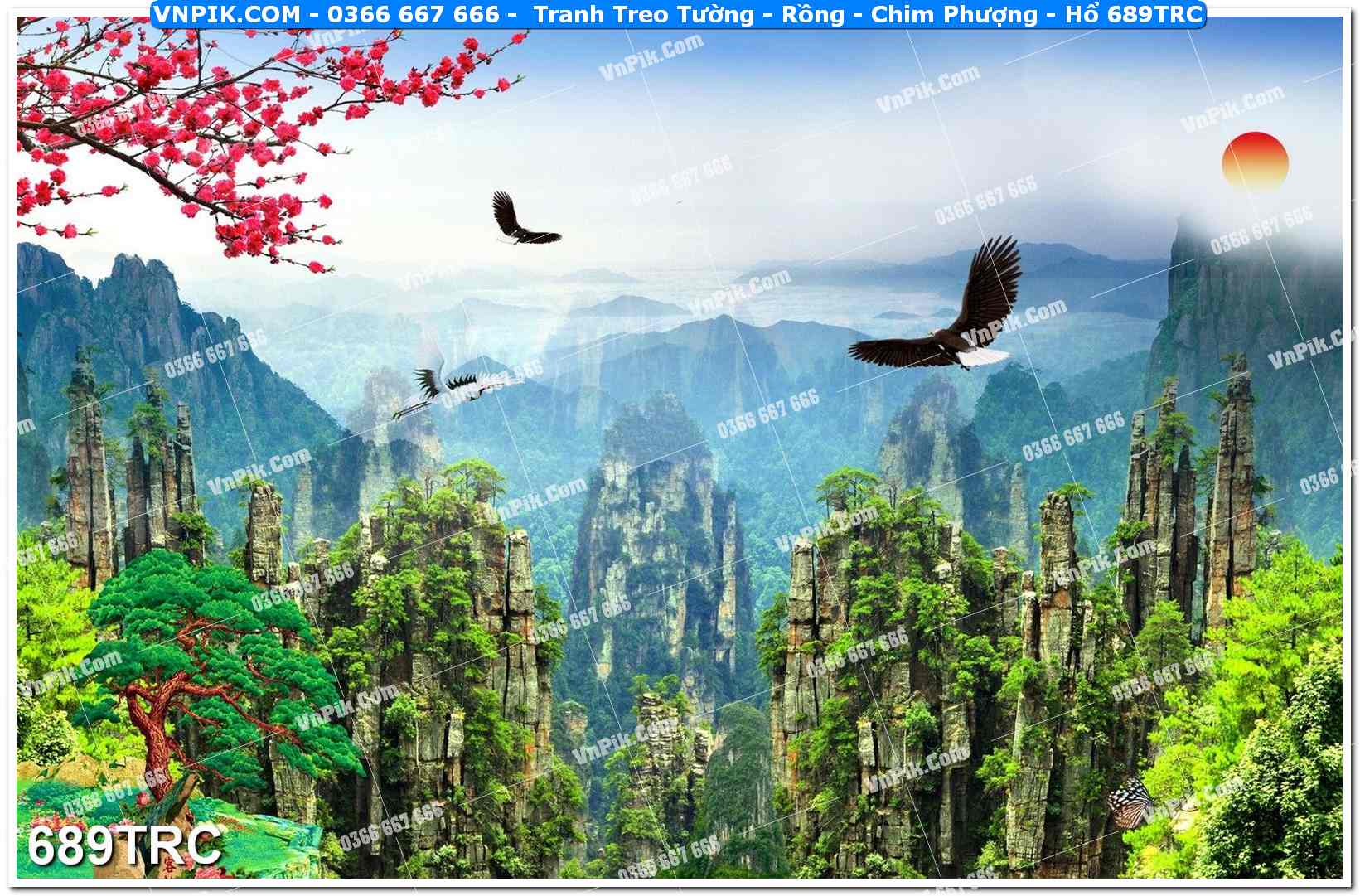 Tranh Treo Tường – Rồng – Chim Phượng – Hổ 689TRC