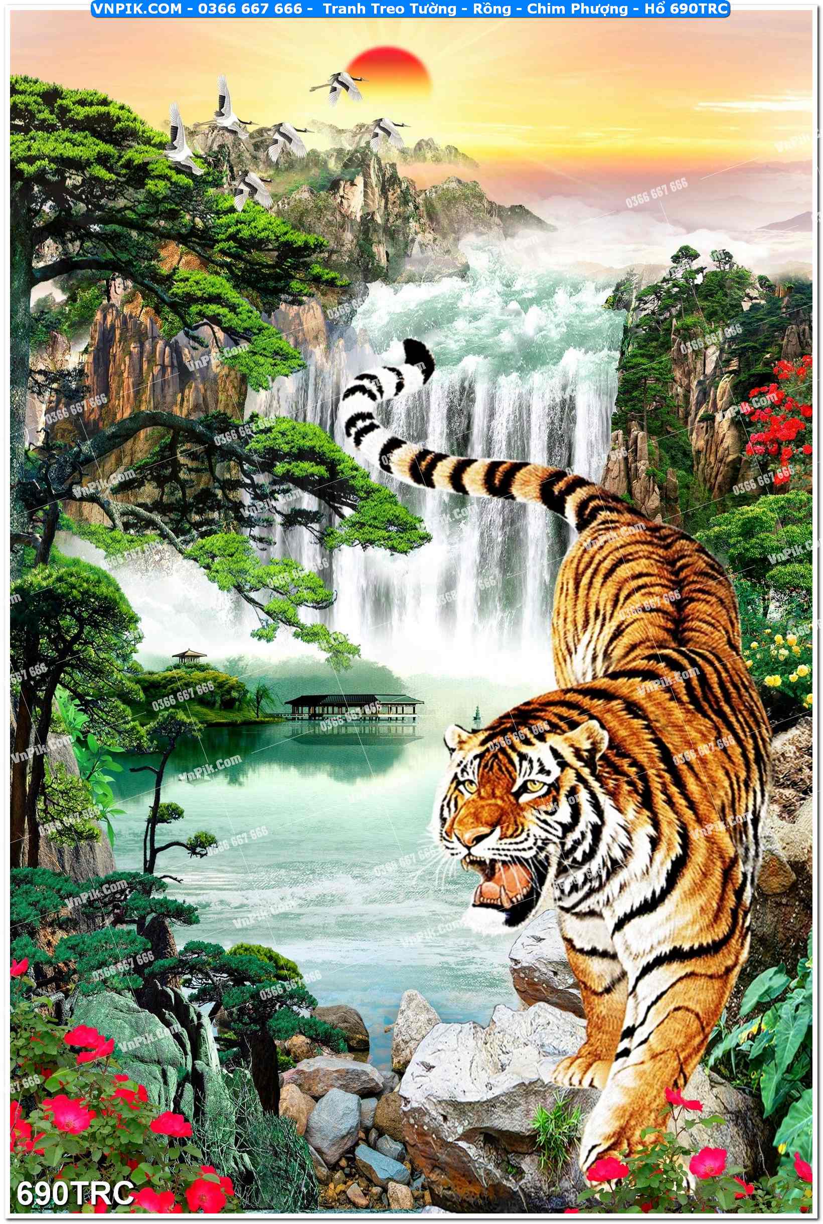 Tranh Treo Tường – Rồng – Chim Phượng – Hổ 690TRC