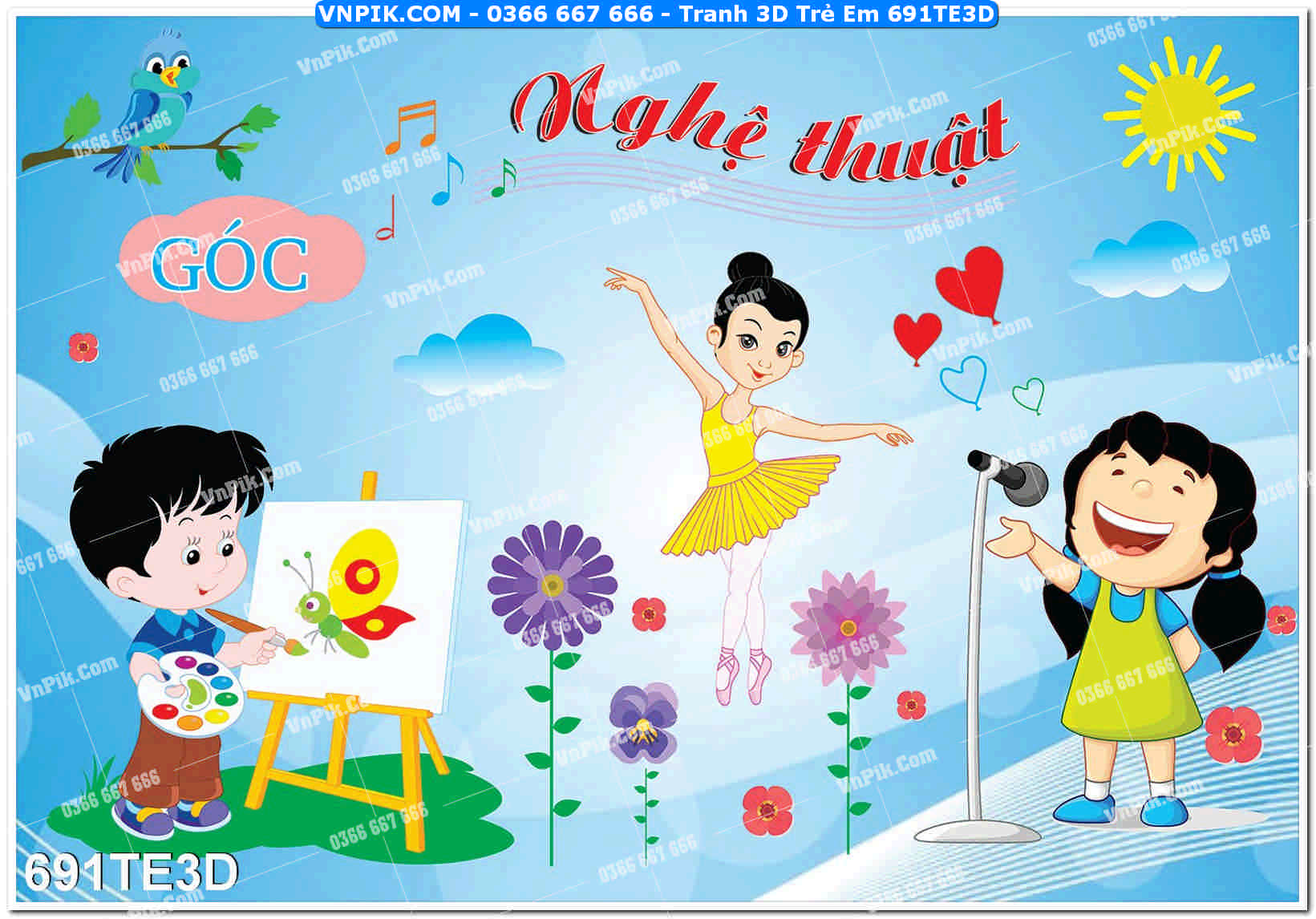 Tranh 3D Trẻ Em 691TE3D