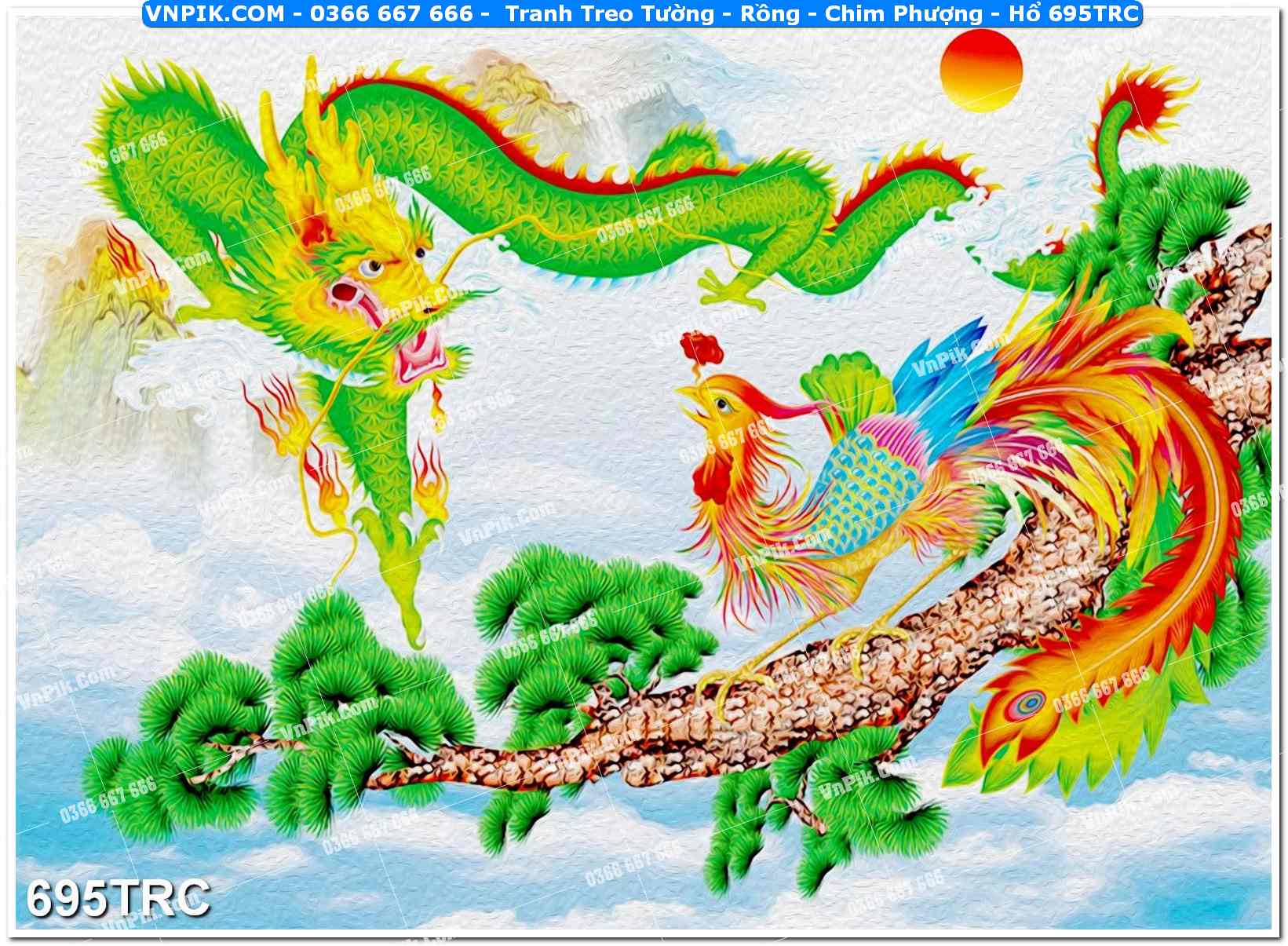Tranh Treo Tường – Rồng – Chim Phượng – Hổ 695TRC