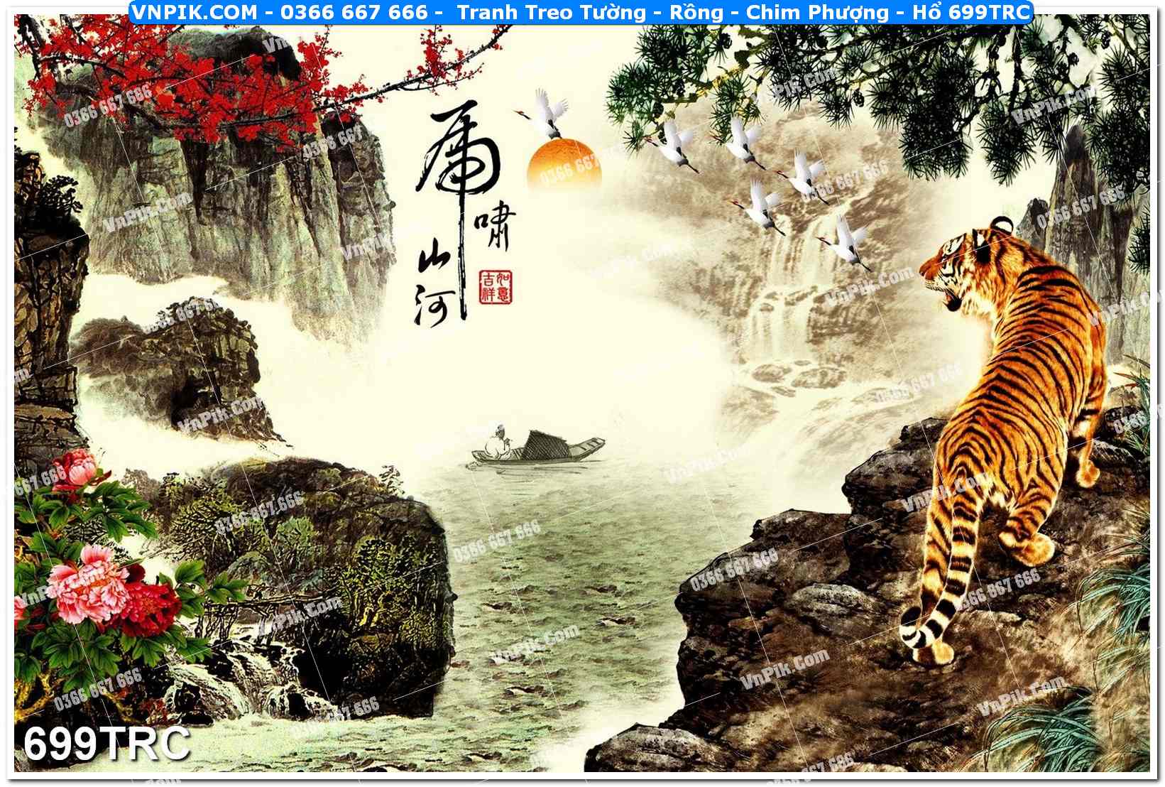 Tranh Treo Tường – Rồng – Chim Phượng – Hổ 699TRC