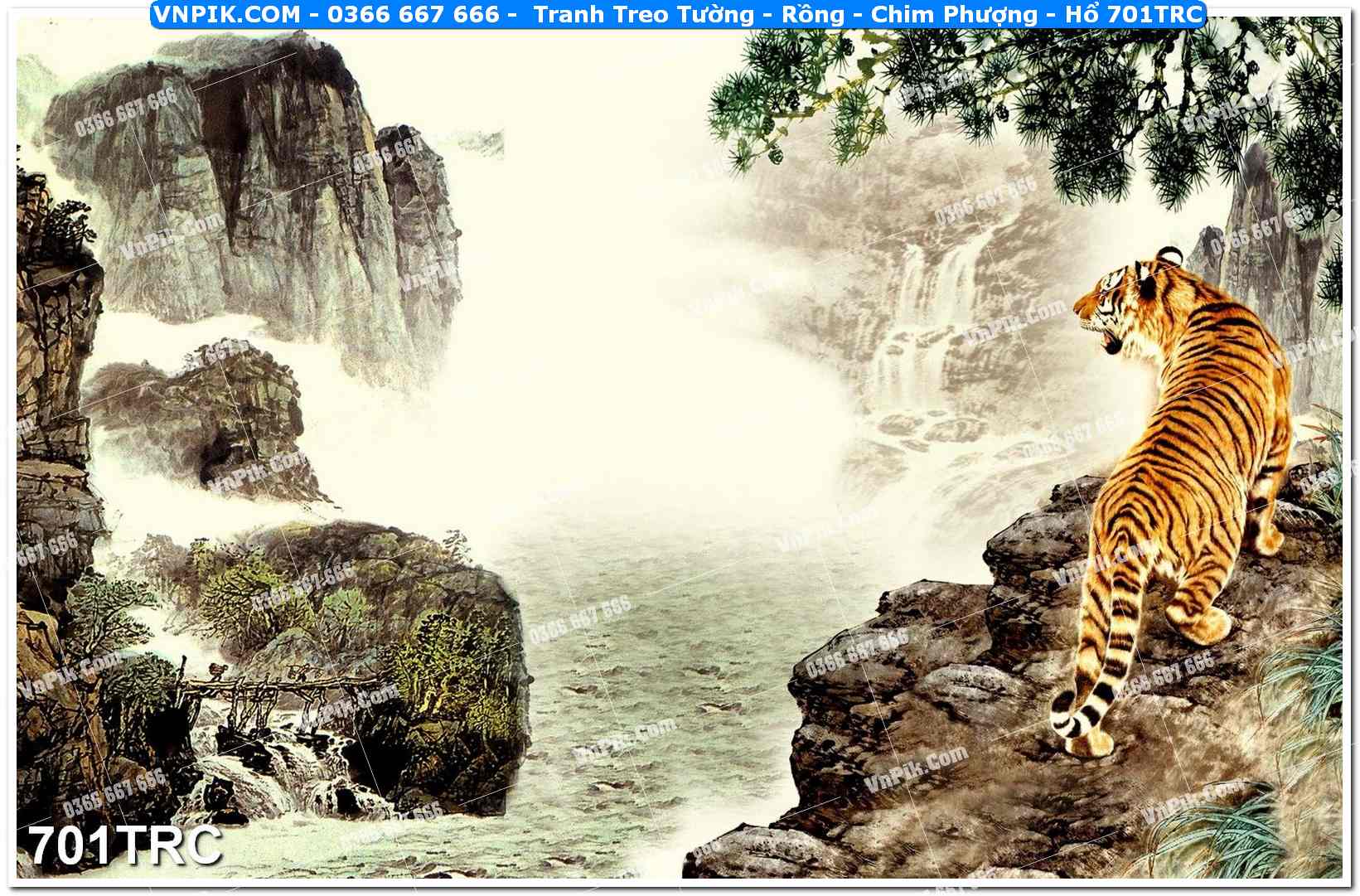 Tranh Treo Tường – Rồng – Chim Phượng – Hổ 701TRC