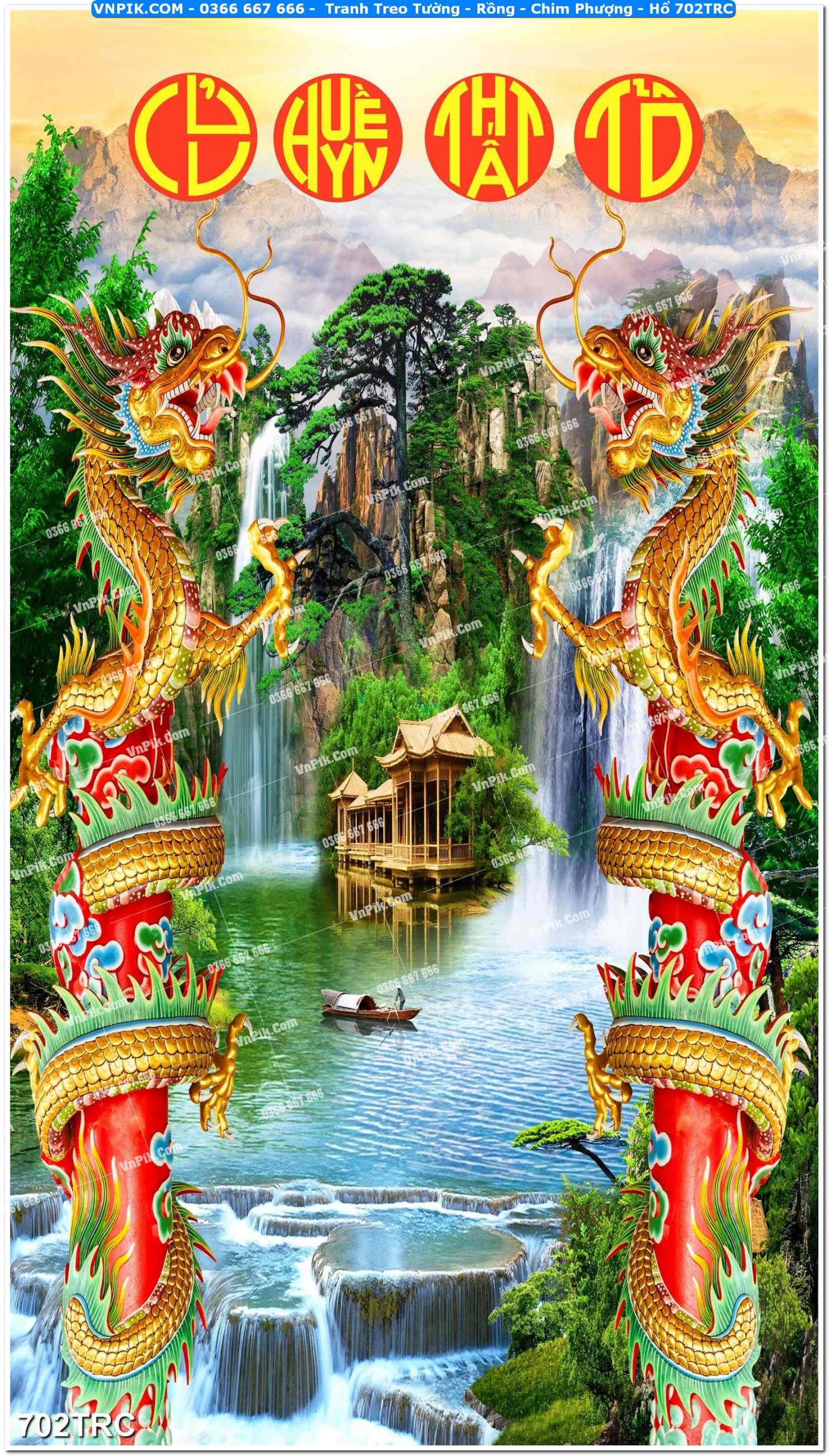 Tranh Treo Tường – Rồng – Chim Phượng – Hổ 702TRC