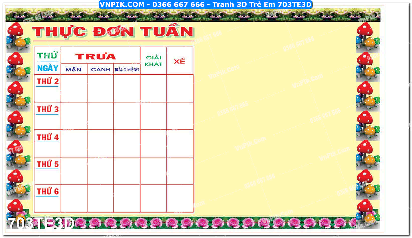 Tranh 3D Trẻ Em 703TE3D