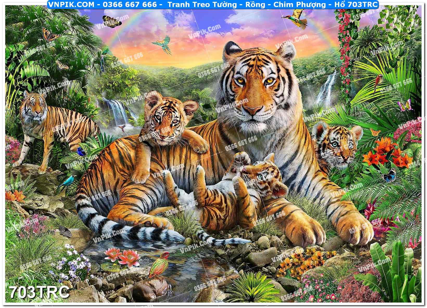 Tranh Treo Tường – Rồng – Chim Phượng – Hổ 703TRC