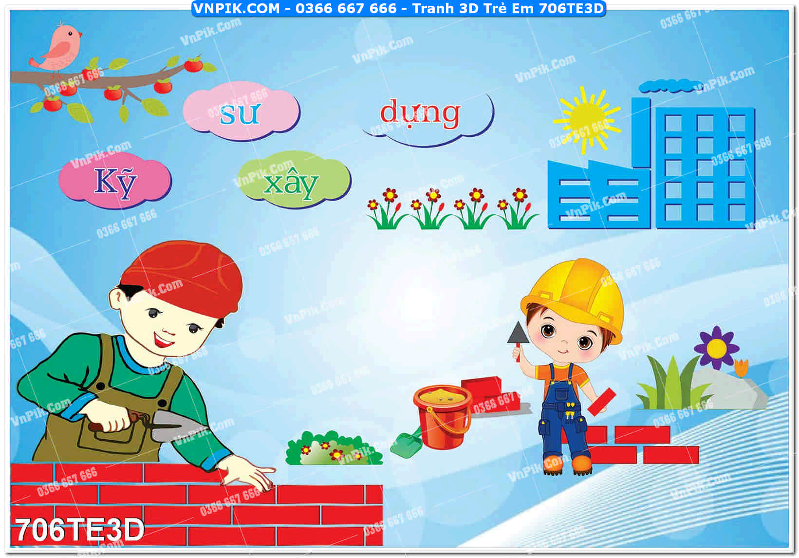 Tranh 3D Trẻ Em 706TE3D