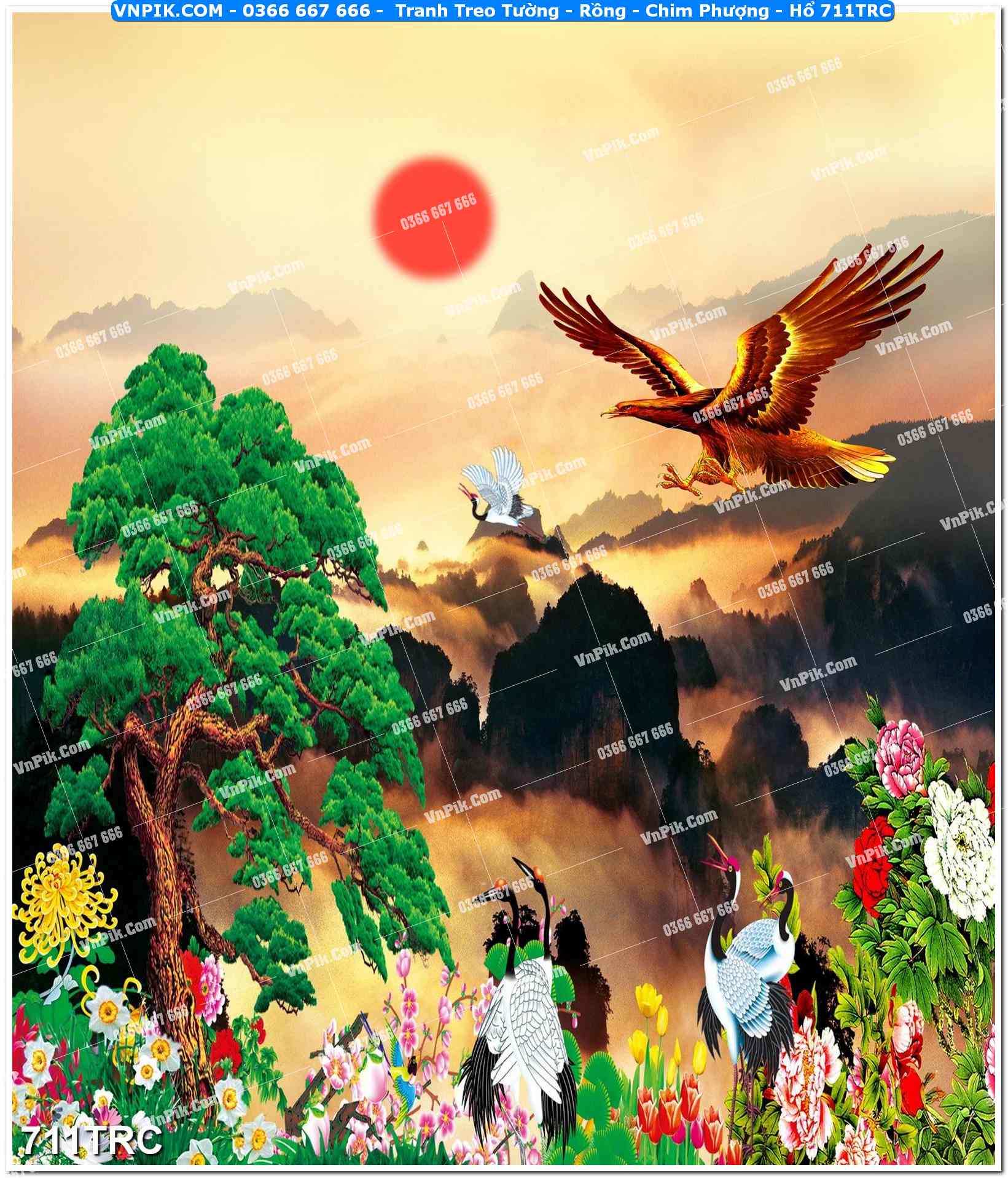 Tranh Treo Tường – Rồng – Chim Phượng – Hổ 711TRC