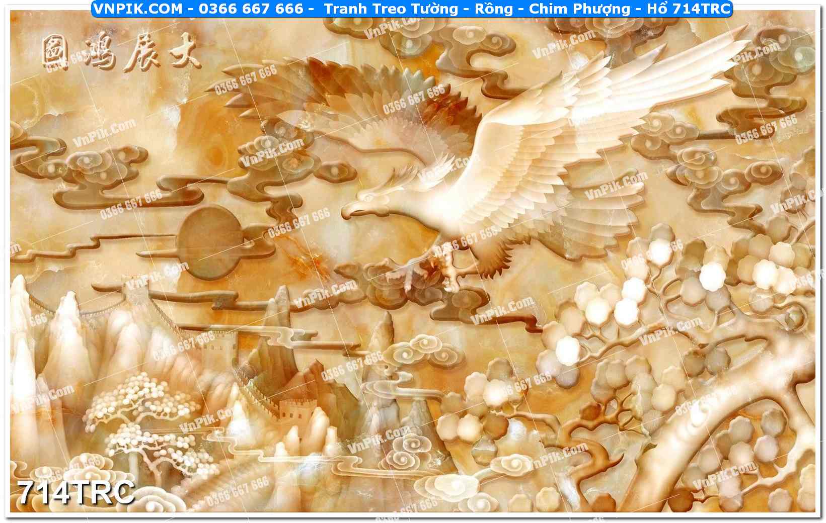 Tranh Treo Tường – Rồng – Chim Phượng – Hổ 714TRC