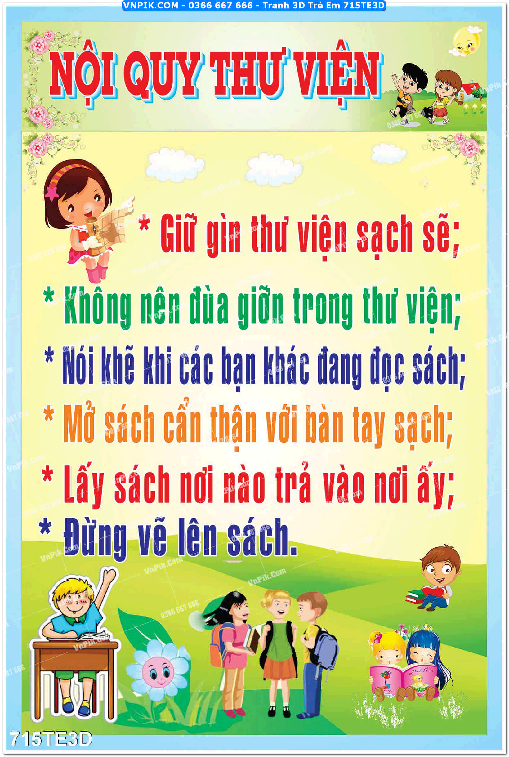Tranh 3D Trẻ Em 715TE3D