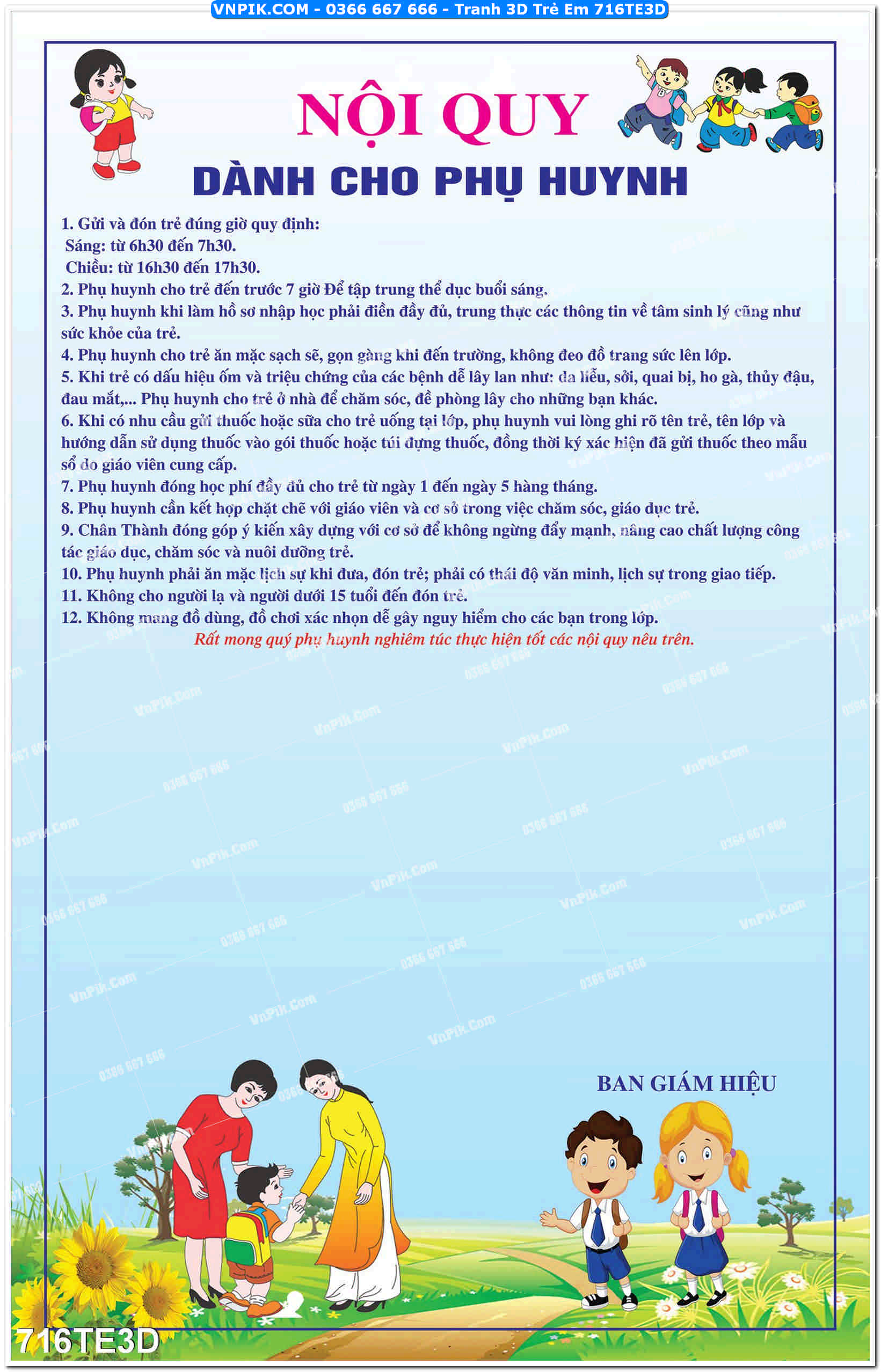 Tranh 3D Trẻ Em 716TE3D