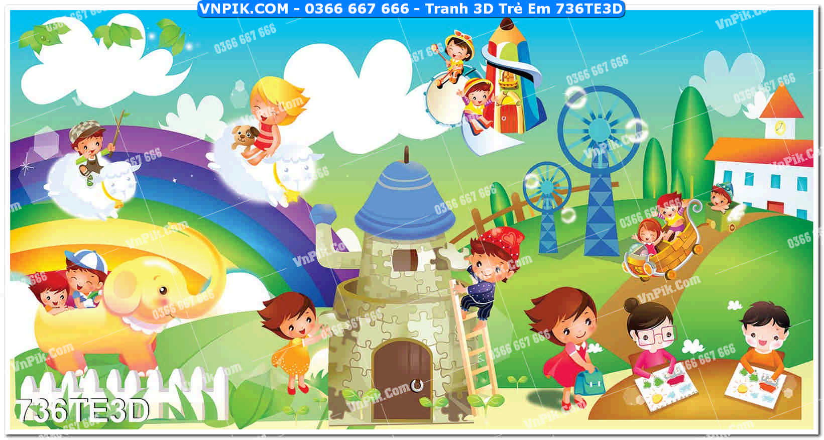 Tranh 3D Trẻ Em 736TE3D