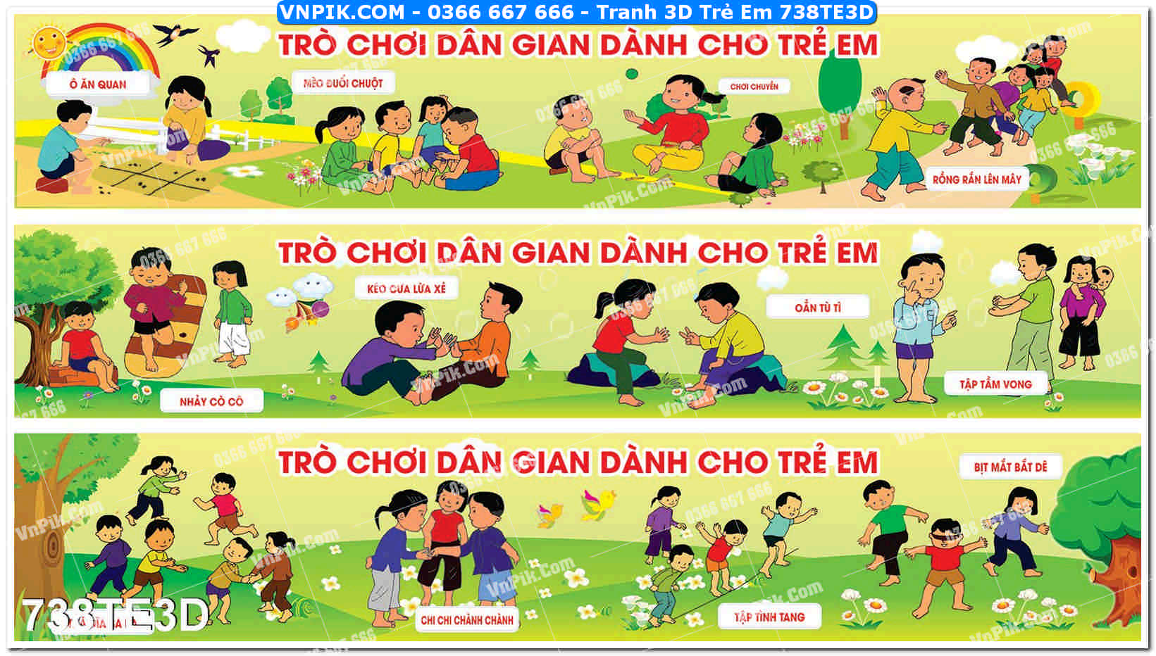 Tranh 3D Trẻ Em 738TE3D