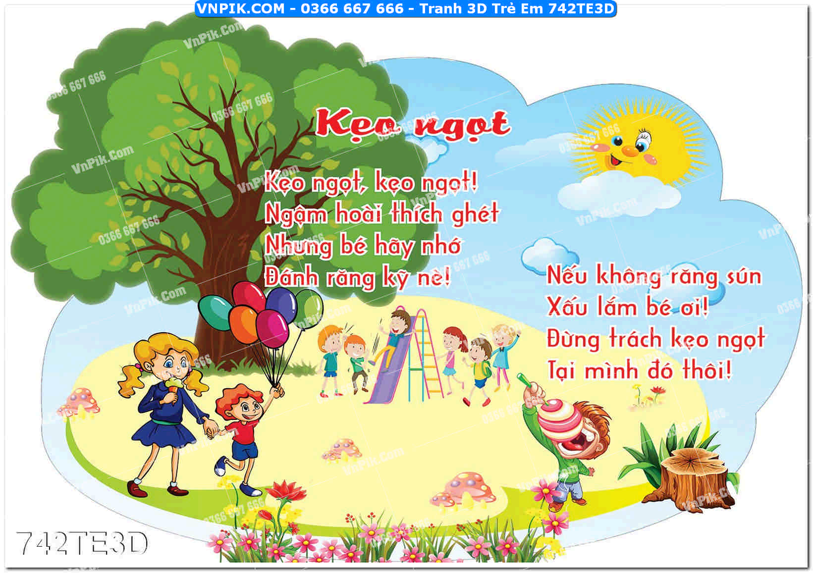 Tranh 3D Trẻ Em 742TE3D