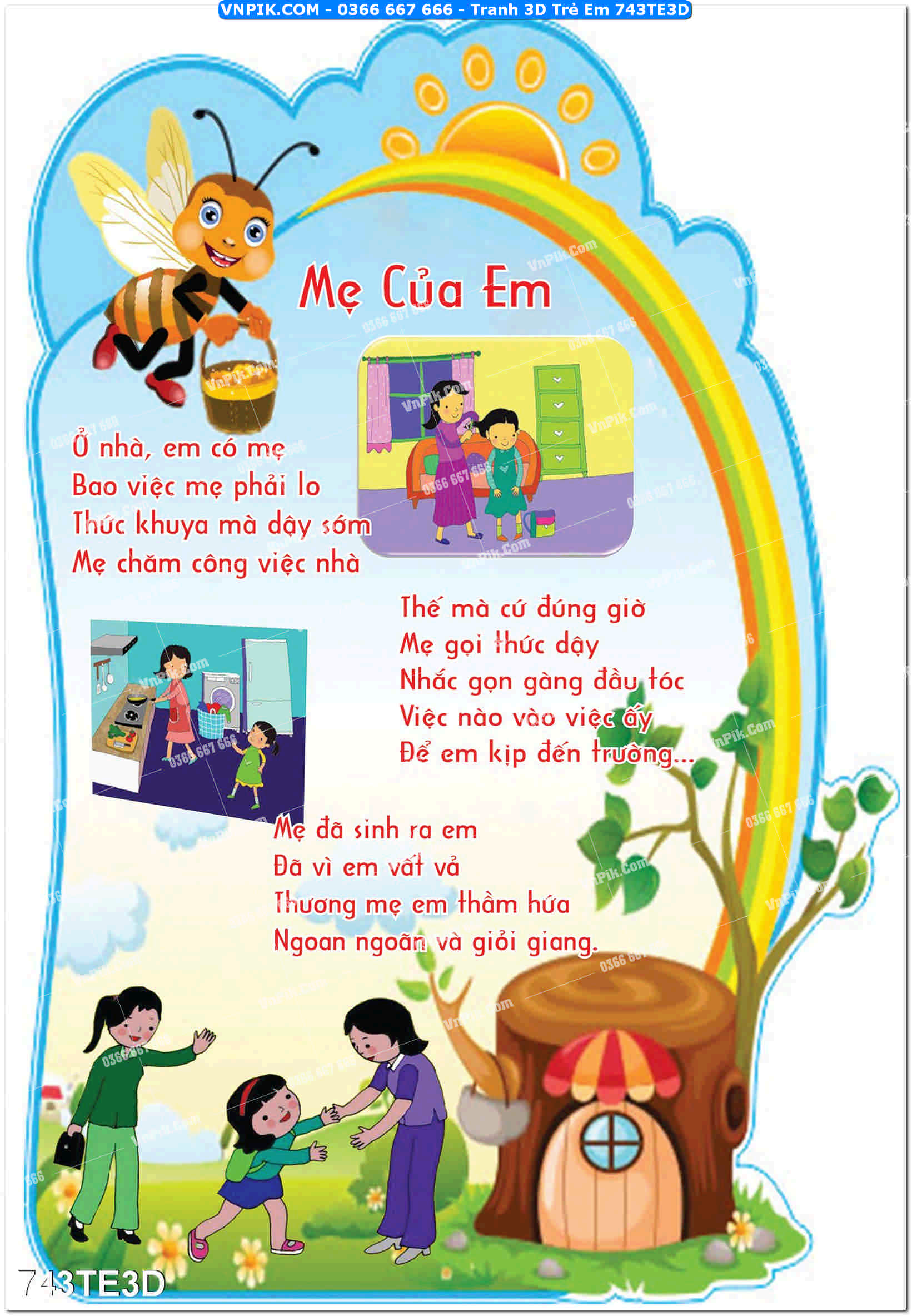 Tranh 3D Trẻ Em 743TE3D