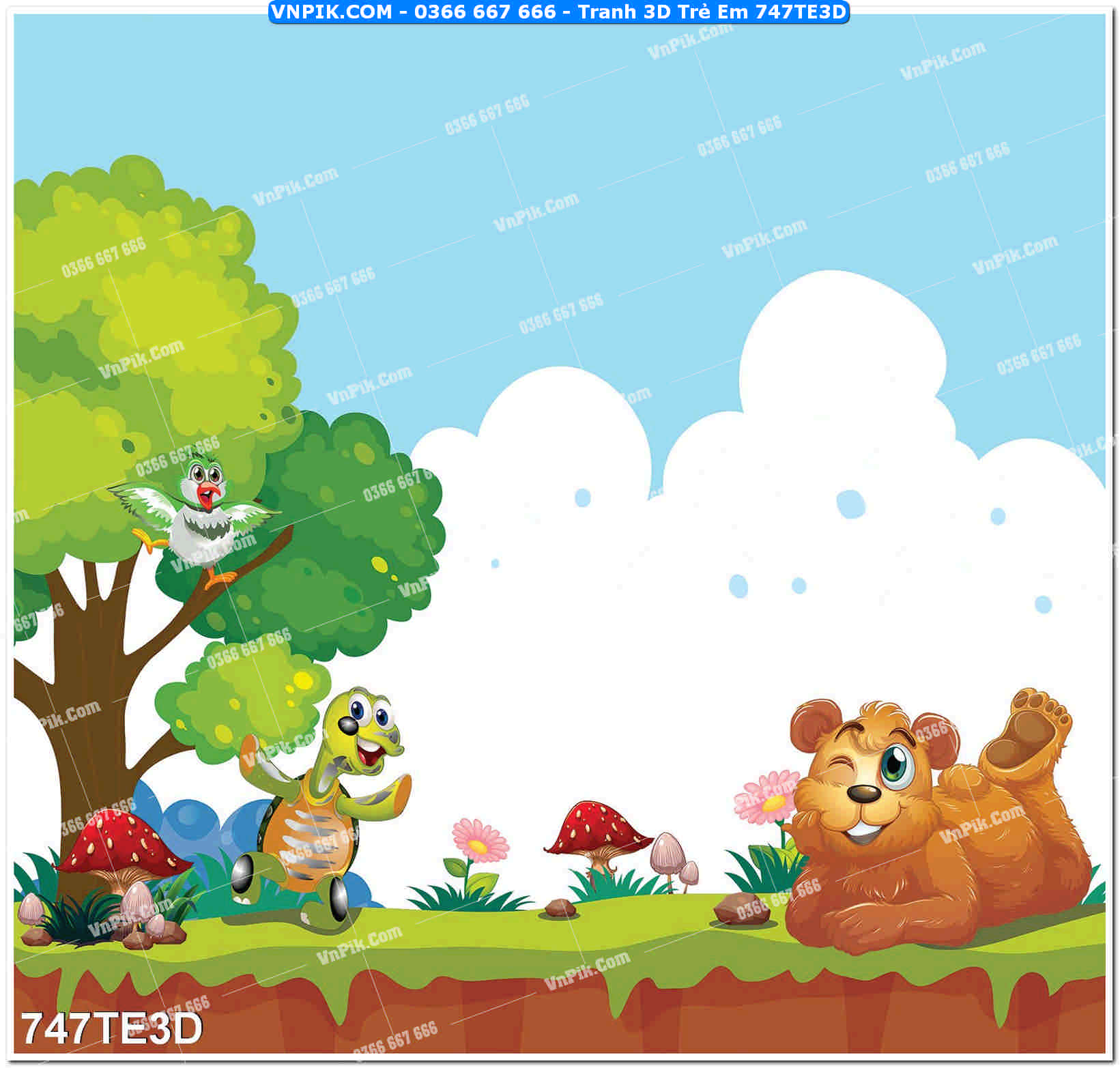 Tranh 3D Trẻ Em 747TE3D