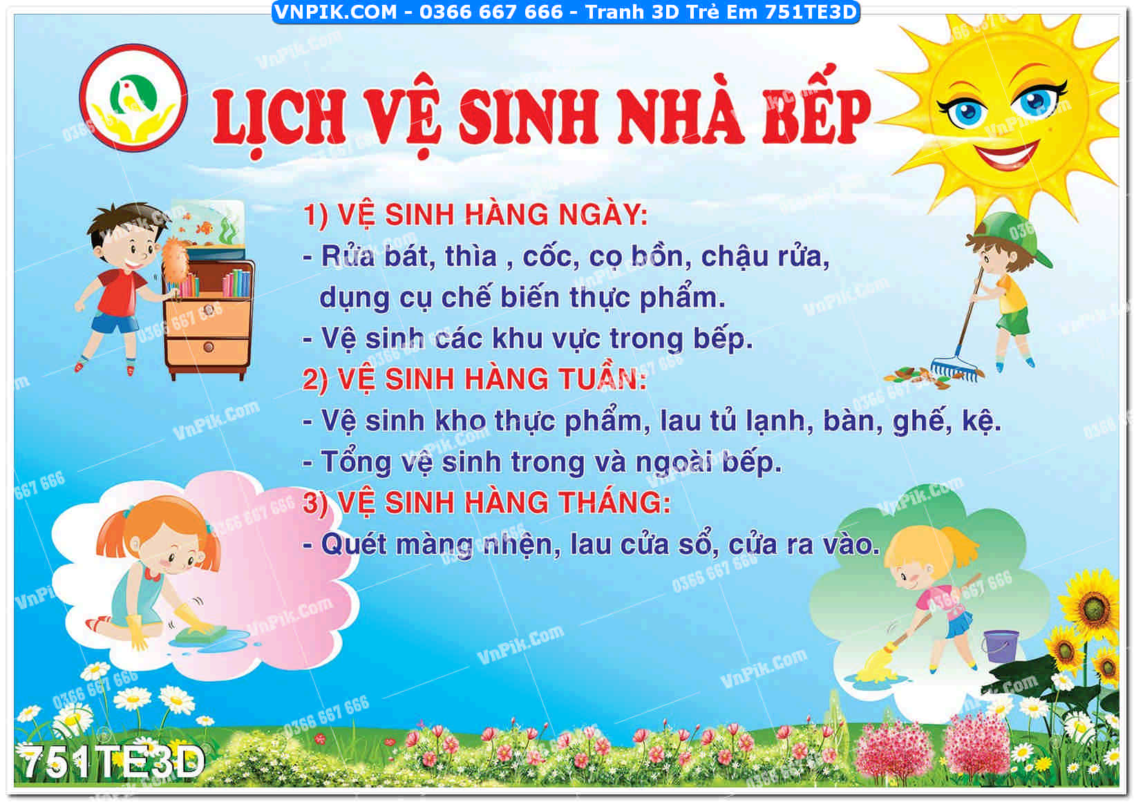 Tranh 3D Trẻ Em 751TE3D
