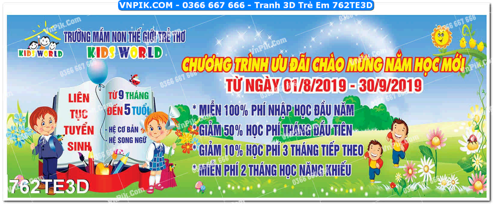 Tranh 3D Trẻ Em 762TE3D