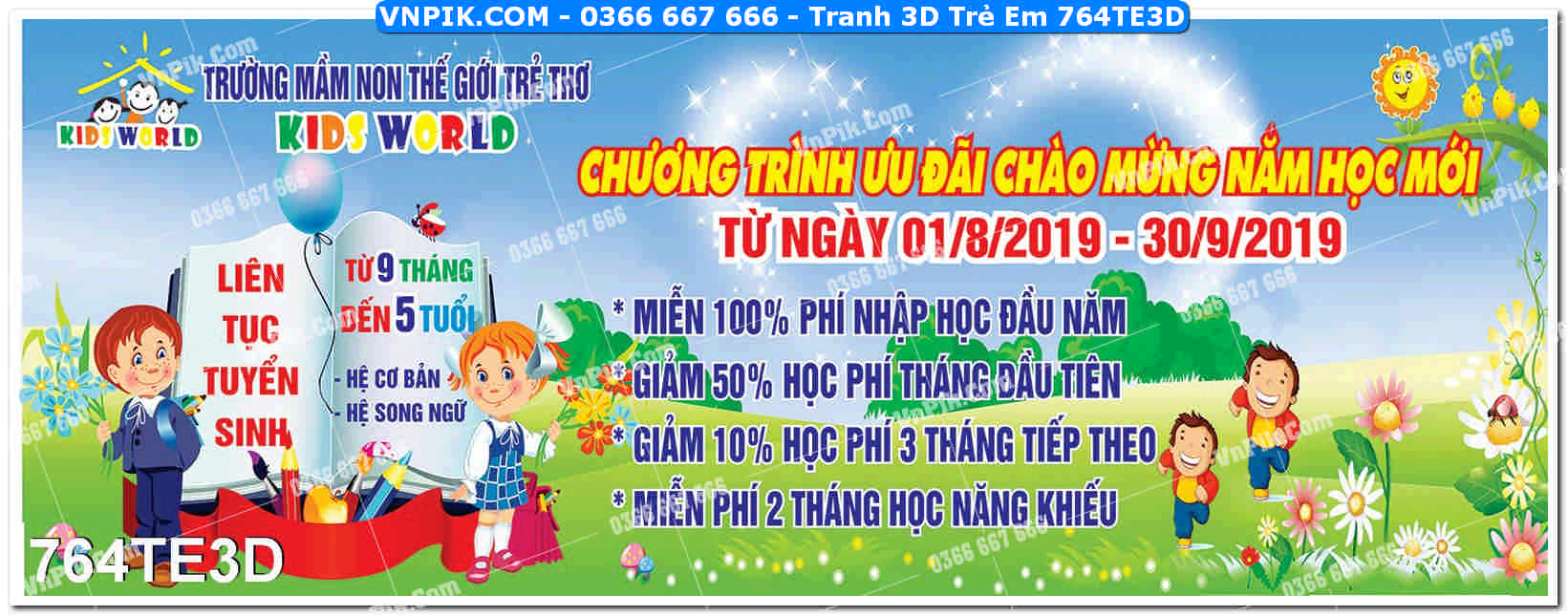 Tranh 3D Trẻ Em 764TE3D