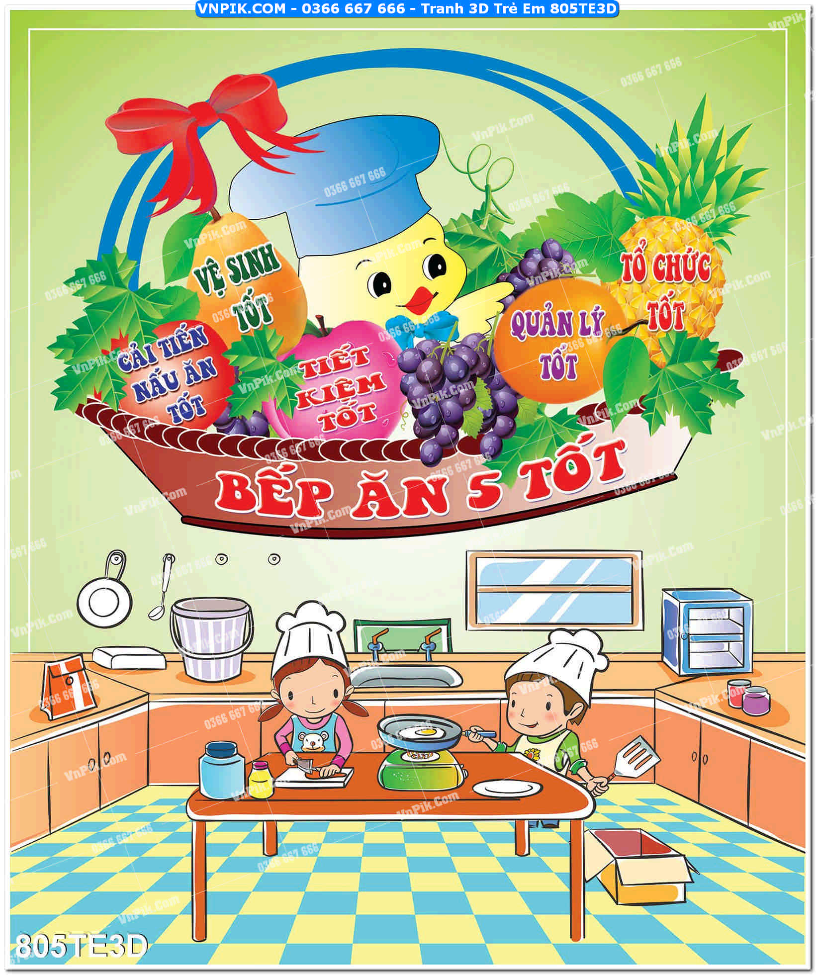 Tranh 3D Trẻ Em 805TE3D