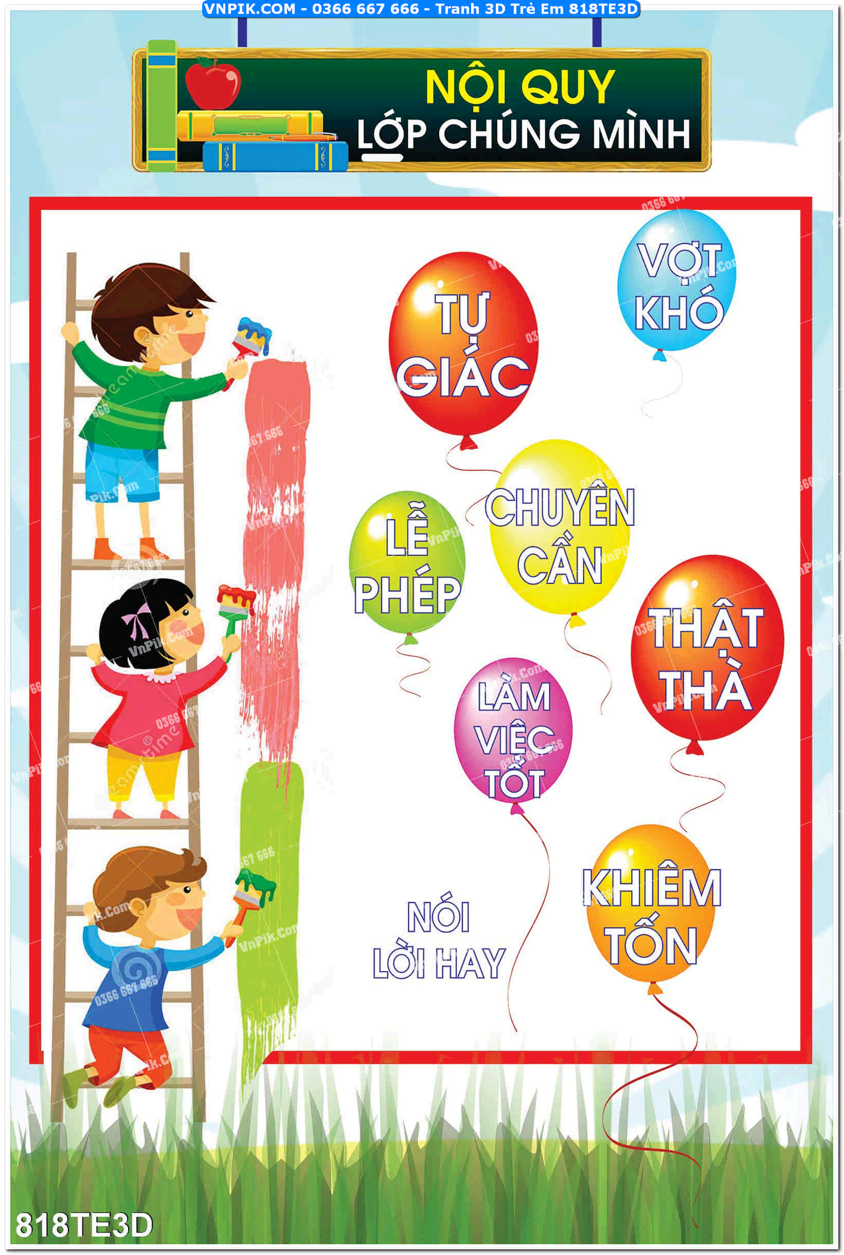 Tranh 3D Trẻ Em 818TE3D