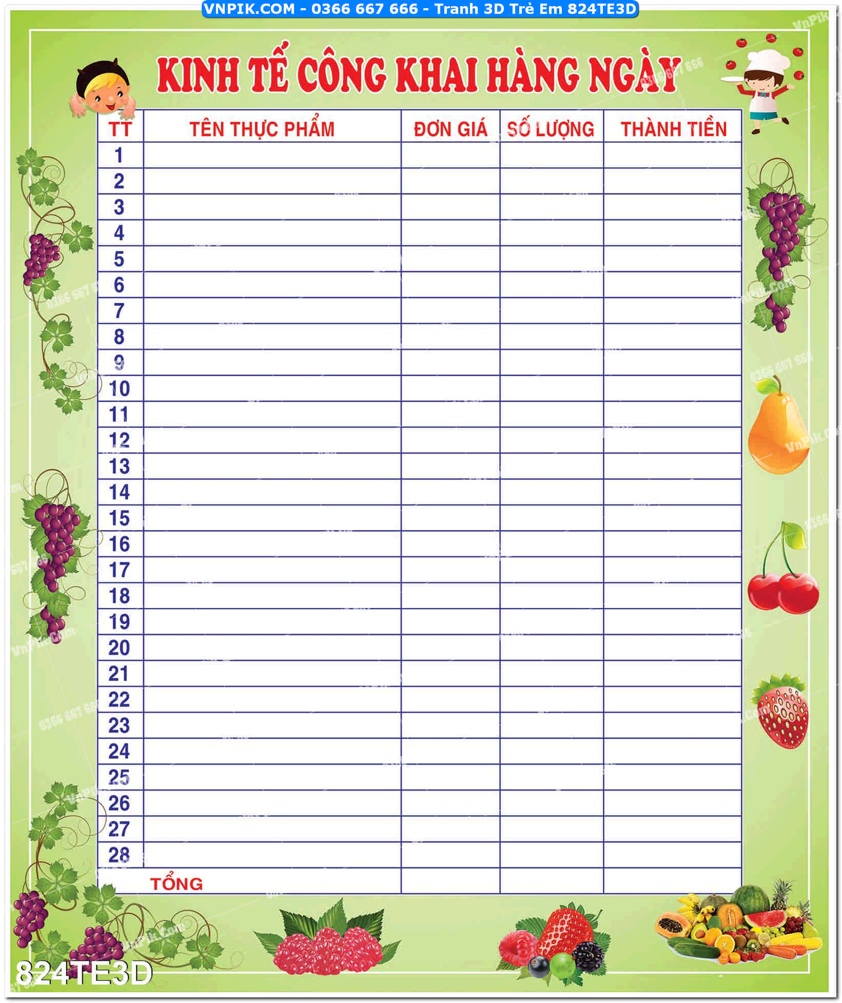 Tranh 3D Trẻ Em 824TE3D