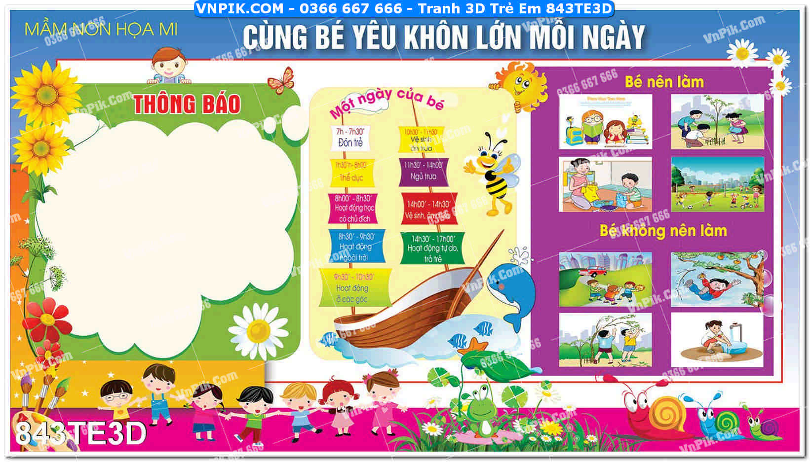 Tranh 3D Trẻ Em 843TE3D