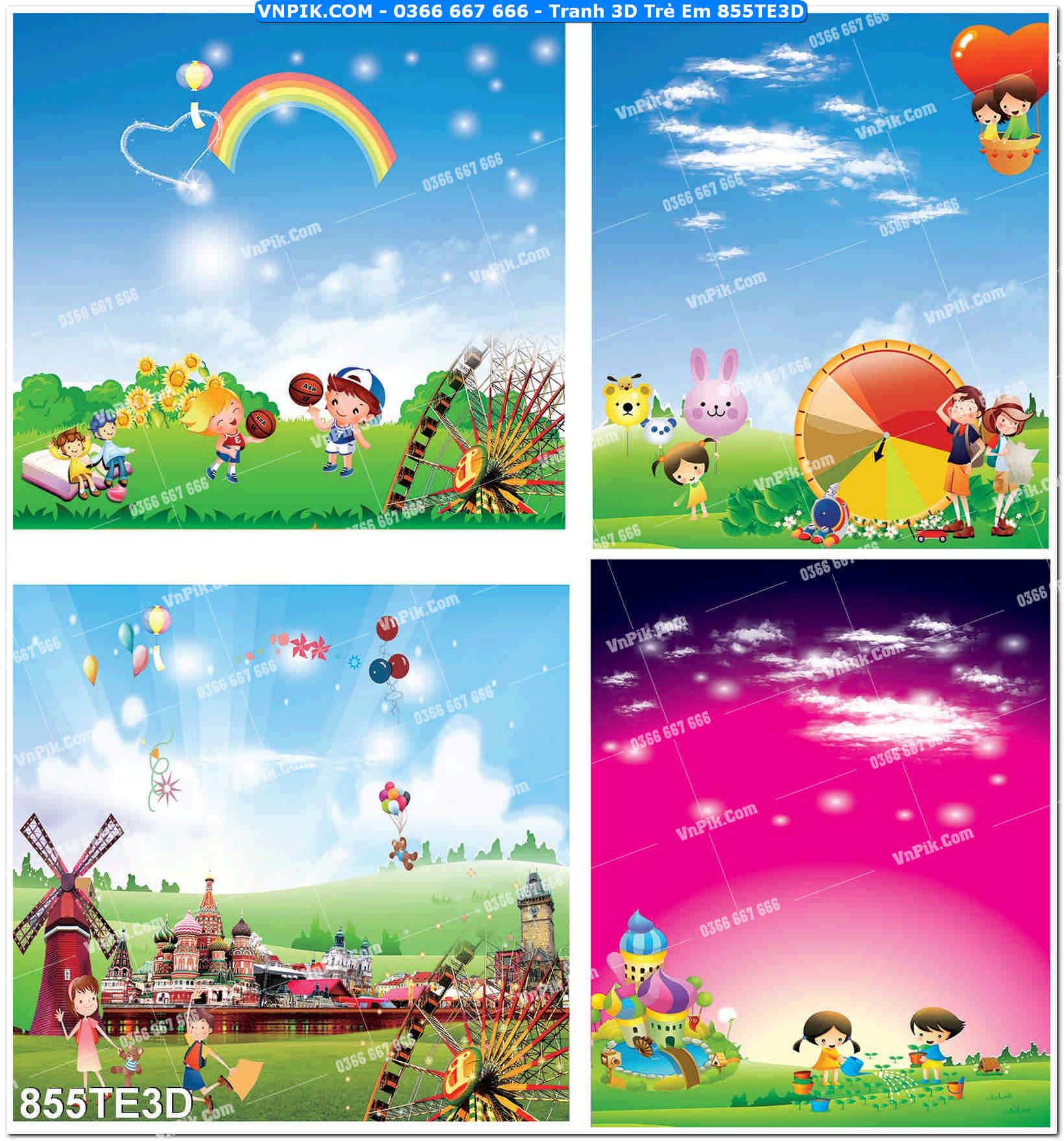 Tranh 3D Trẻ Em 855TE3D