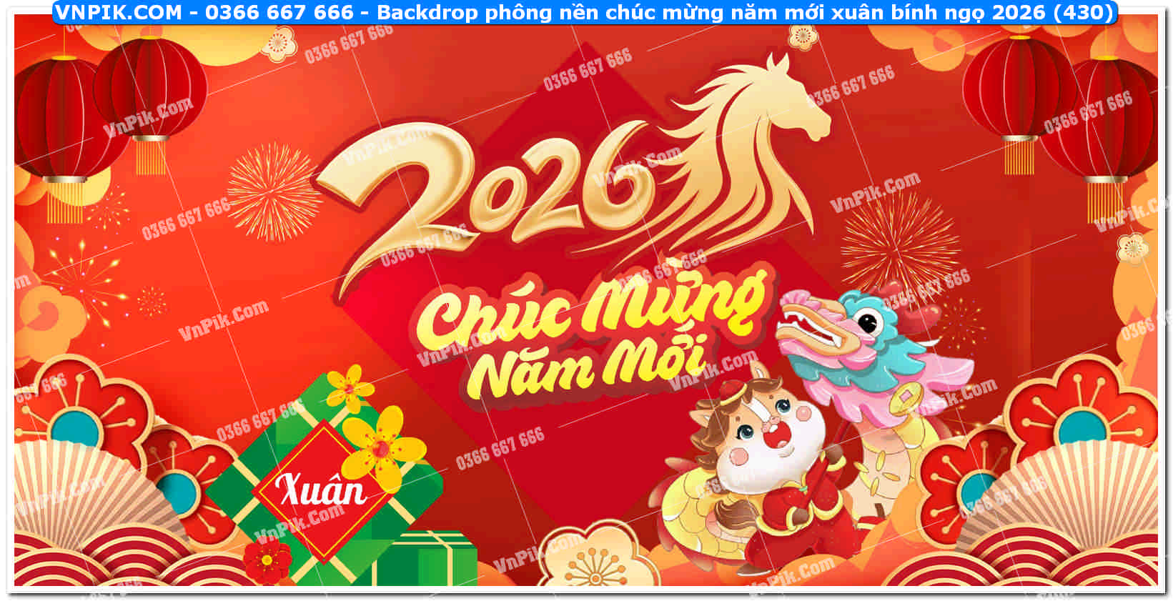 Backdrop phông nền chúc mừng năm mới xuân bính ngọ 2026 (430)