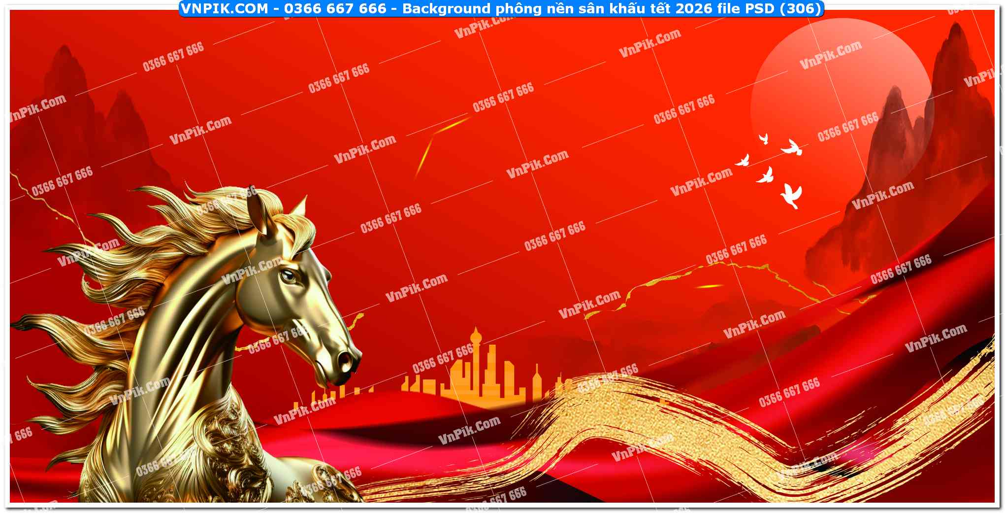 Background phông nền sân khấu tết 2026 file PSD (306)