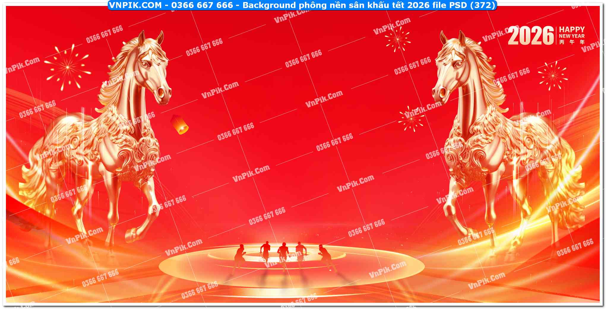 Background phông nền sân khấu tết 2026 file PSD (372)