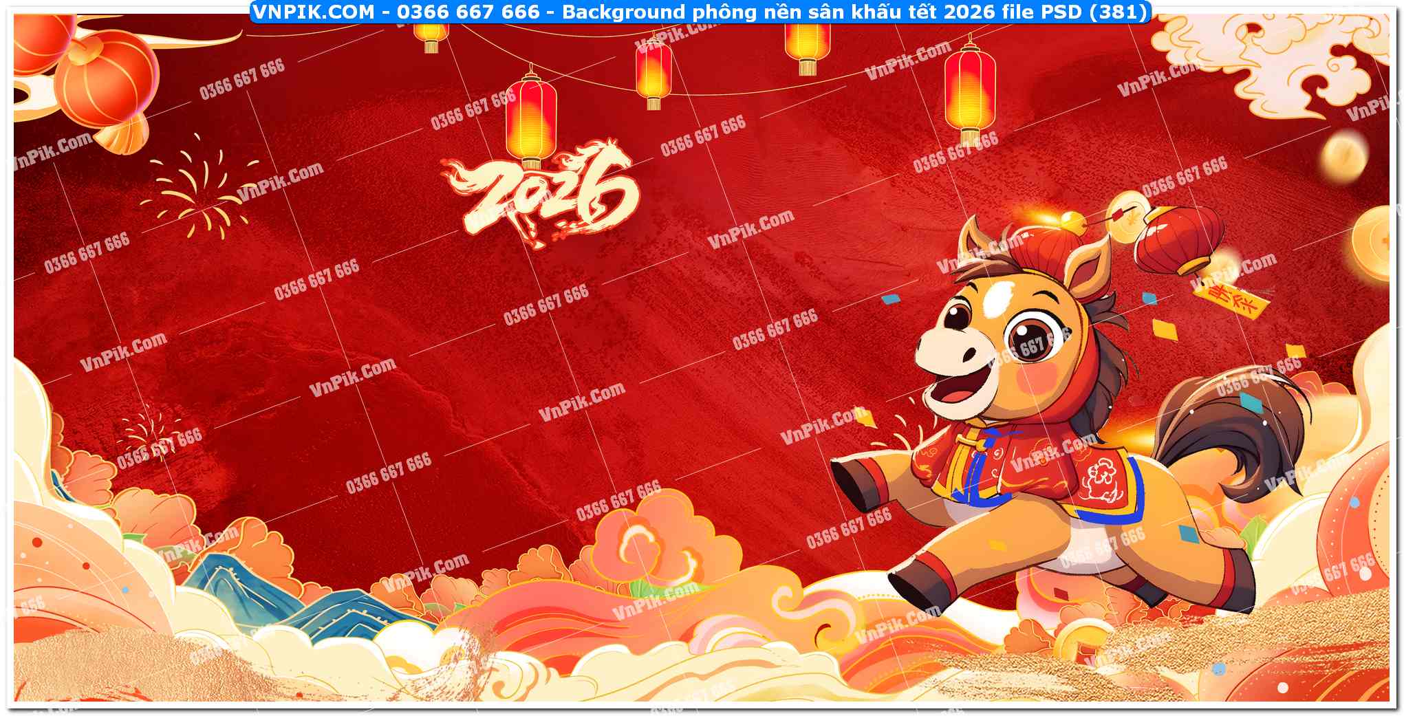 Background phông nền sân khấu tết 2026 file PSD (381)