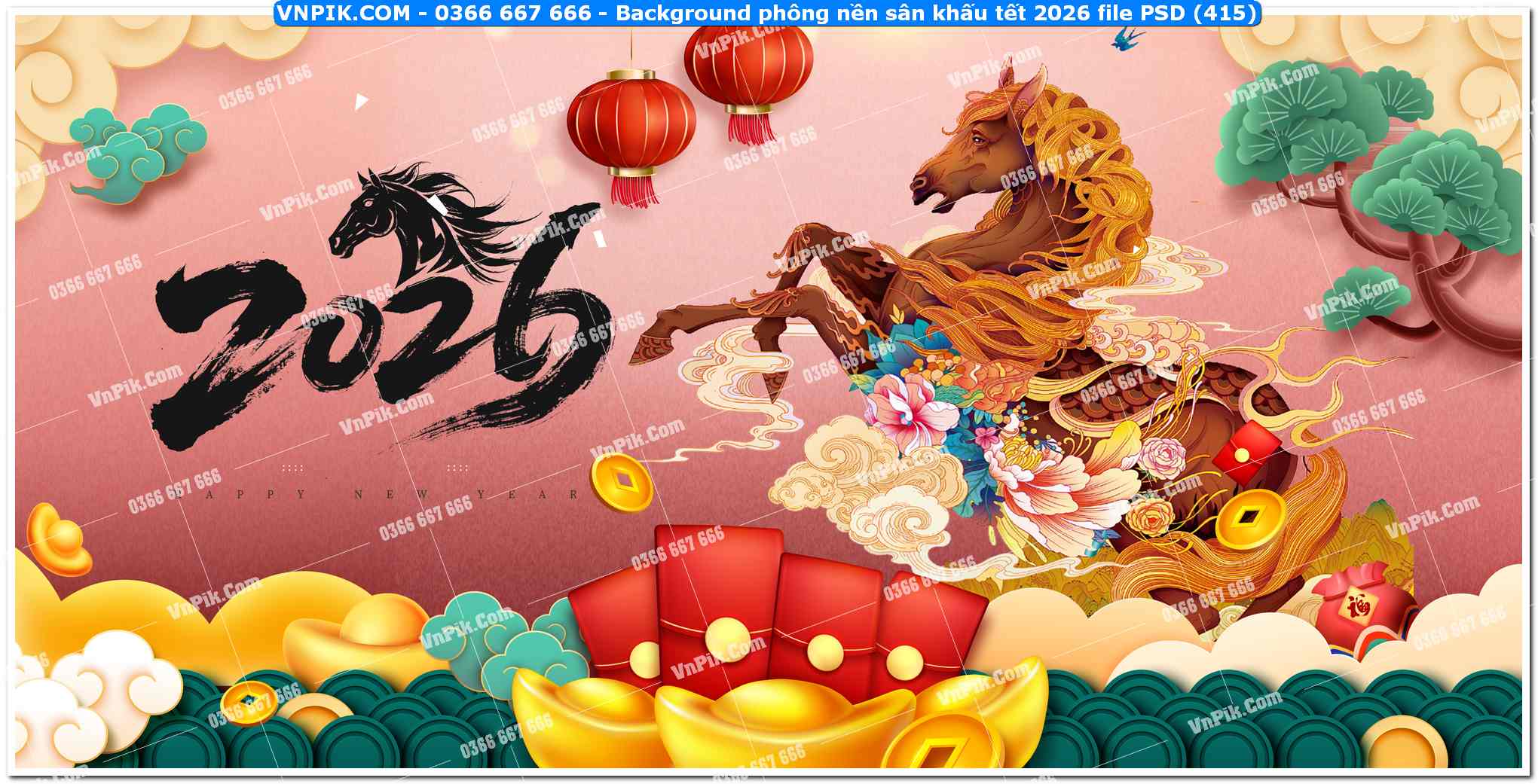 Background phông nền sân khấu tết 2026 file PSD (415)