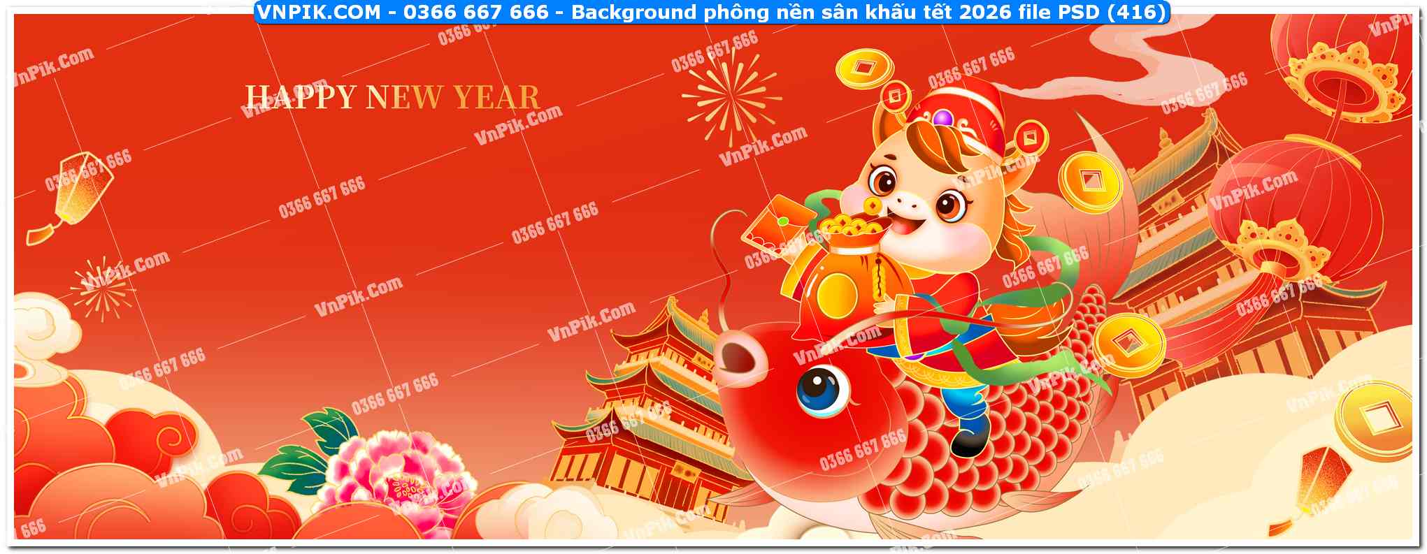 Background phông nền sân khấu tết 2026 file PSD (416)