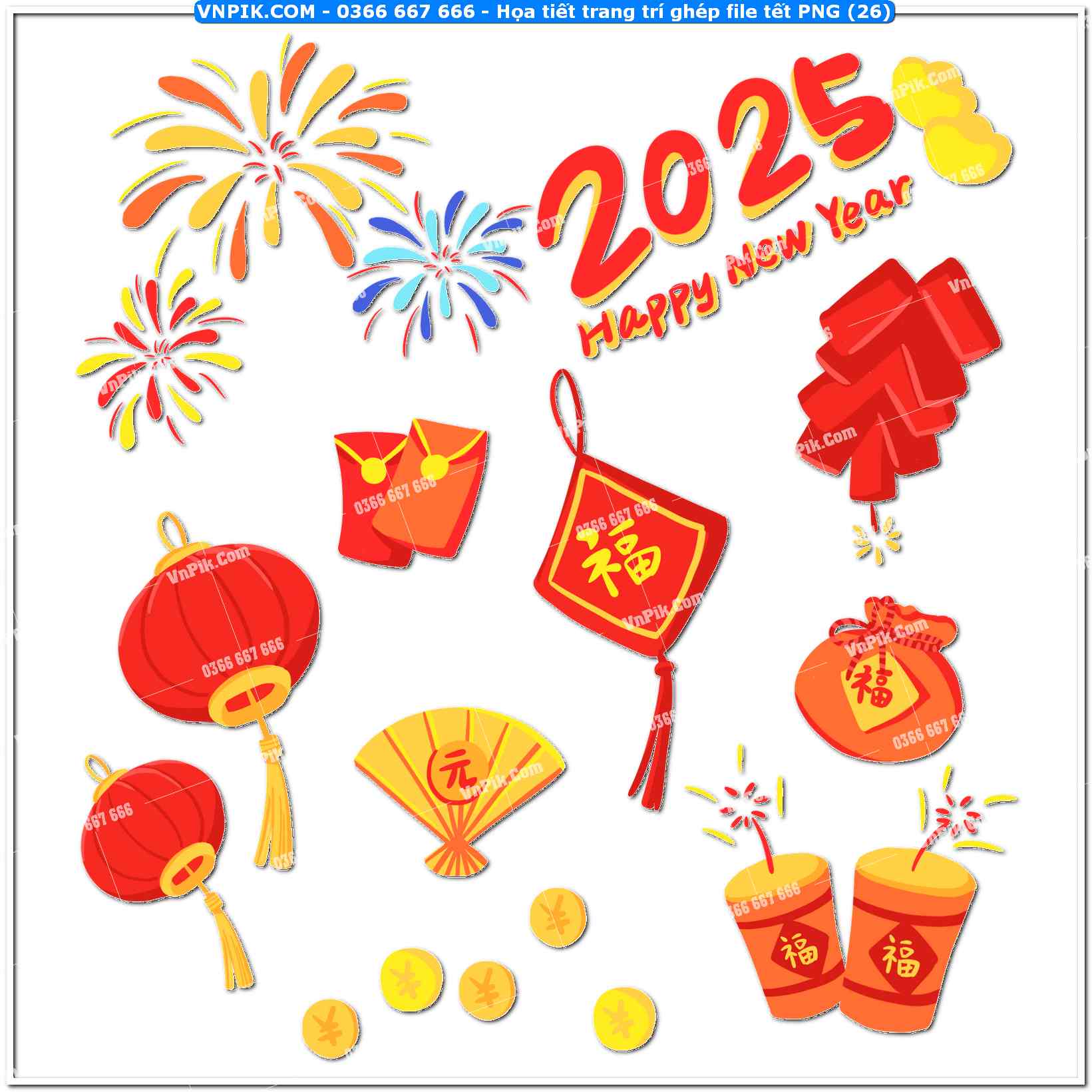 Họa tiết trang trí ghép file tết PNG (26)