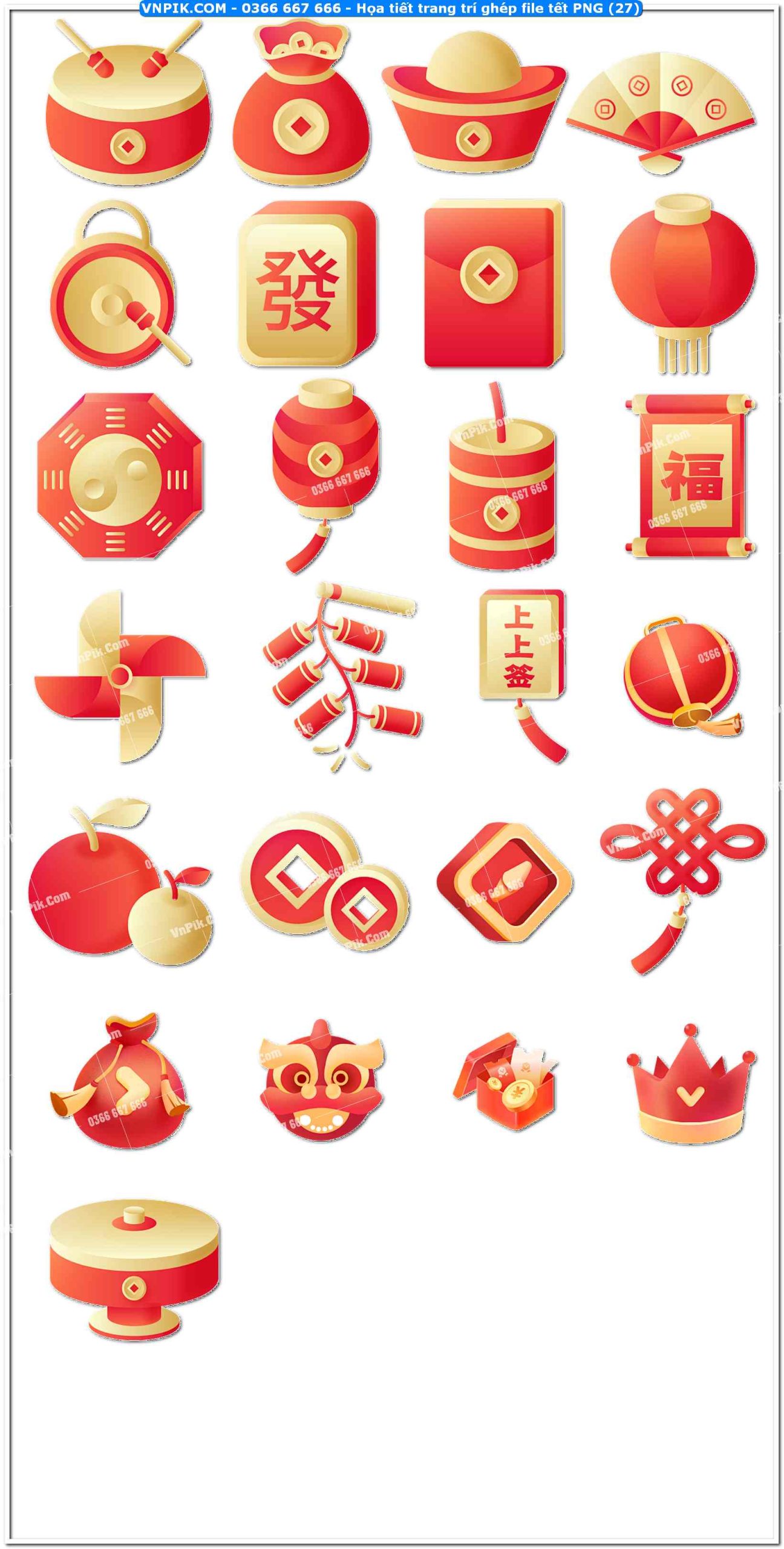 Họa tiết trang trí ghép file tết PNG (27)